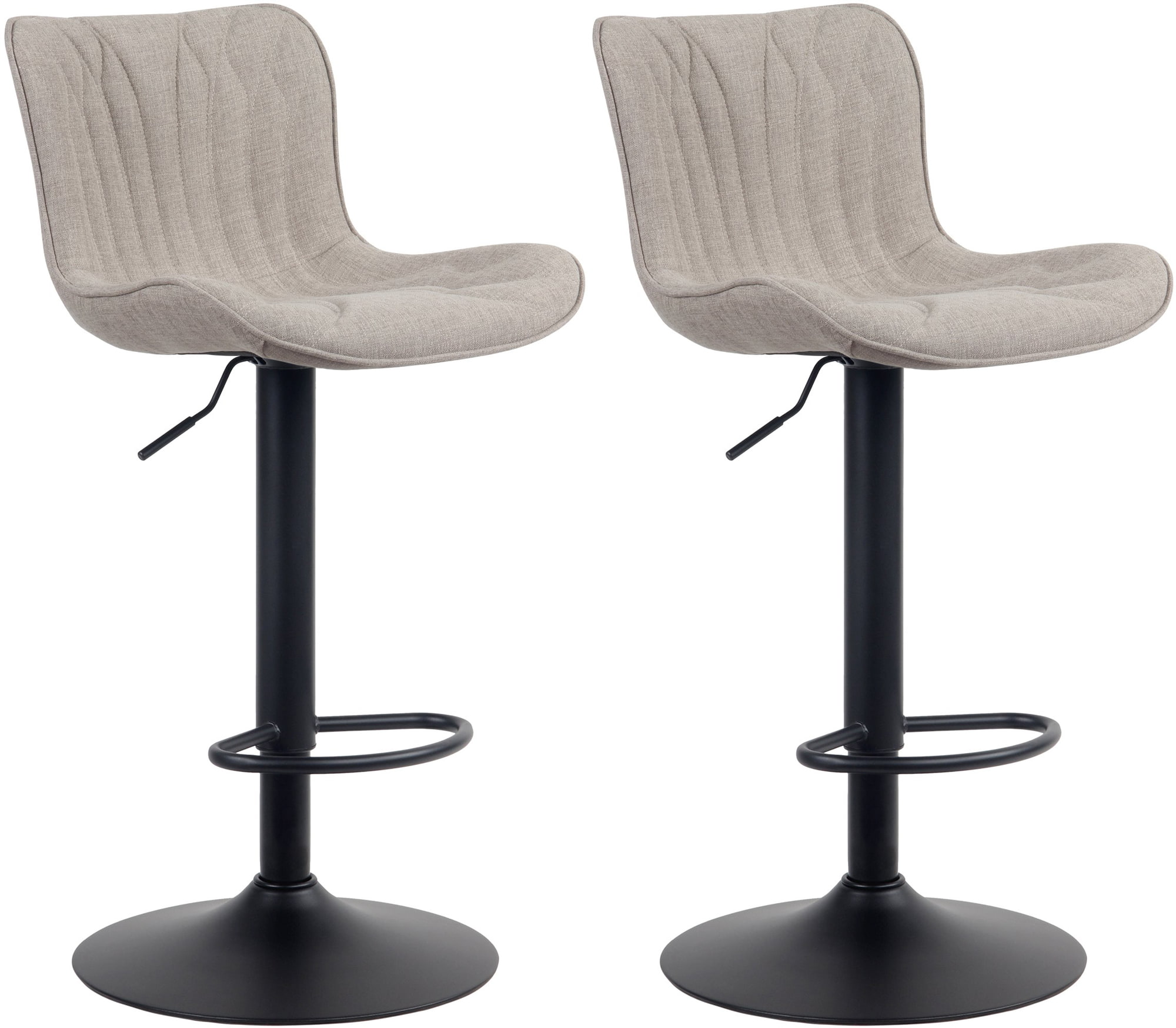 Lot de 2 Tabourets de bar Linus Pied en Métal réglable pivotant