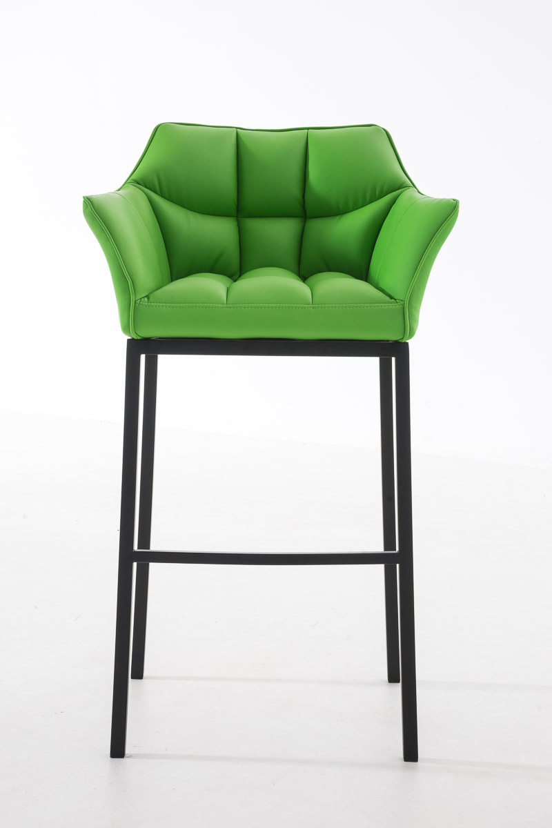 Ensemble de 2 tabourets de bar Damaso en similicuir avec piétement en métal