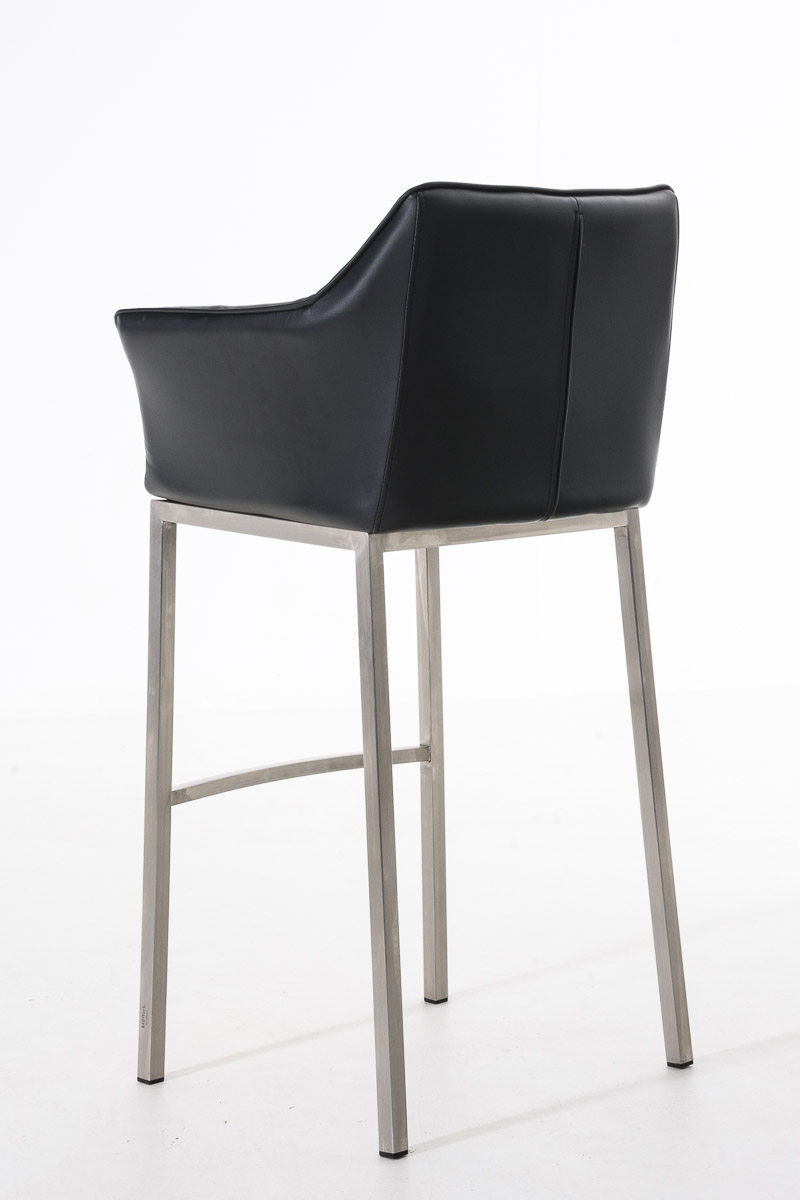 Tabouret de bar Damaso en similicuir avec piétement quatre pieds