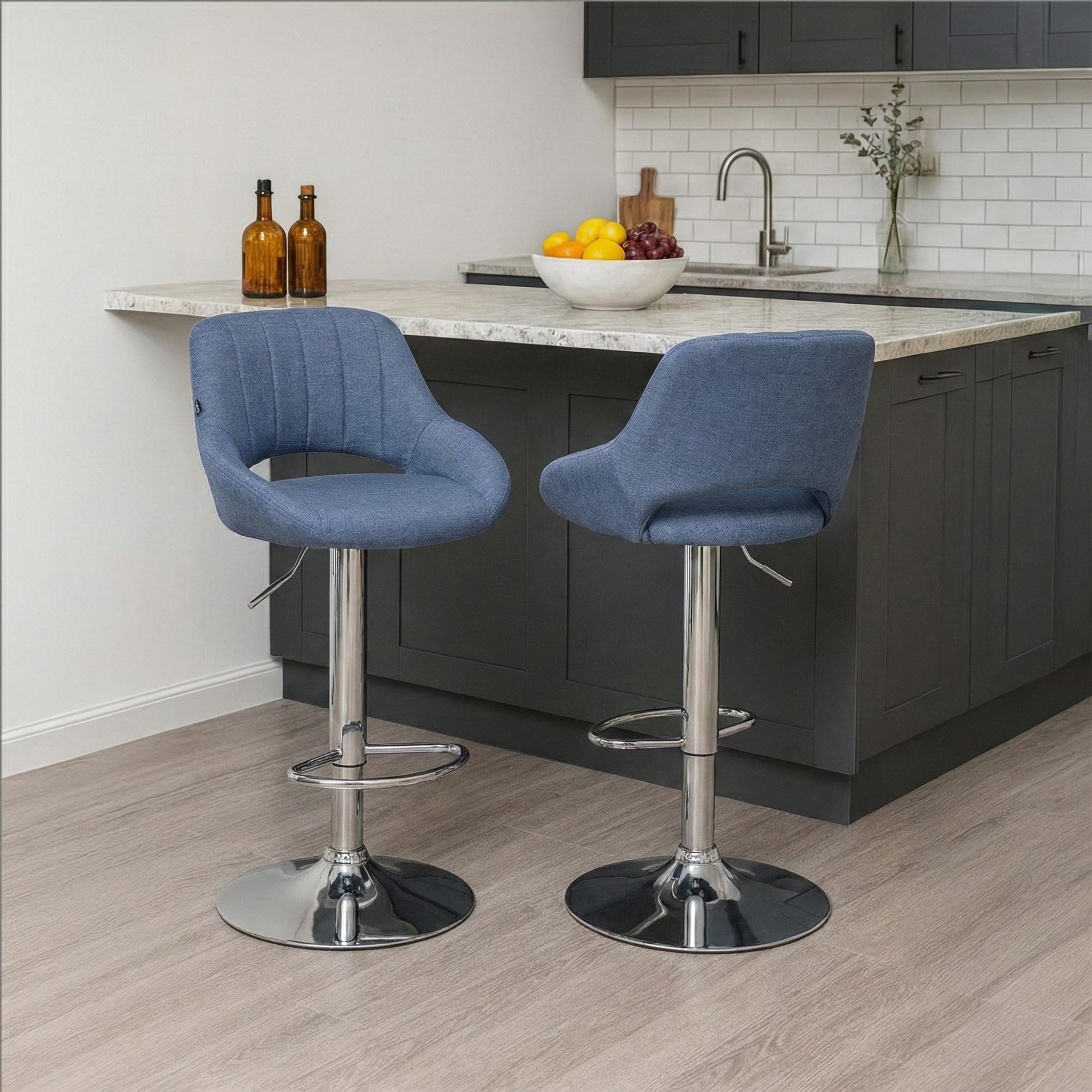 Lot de 2 tabourets de bar Milet en tissu
