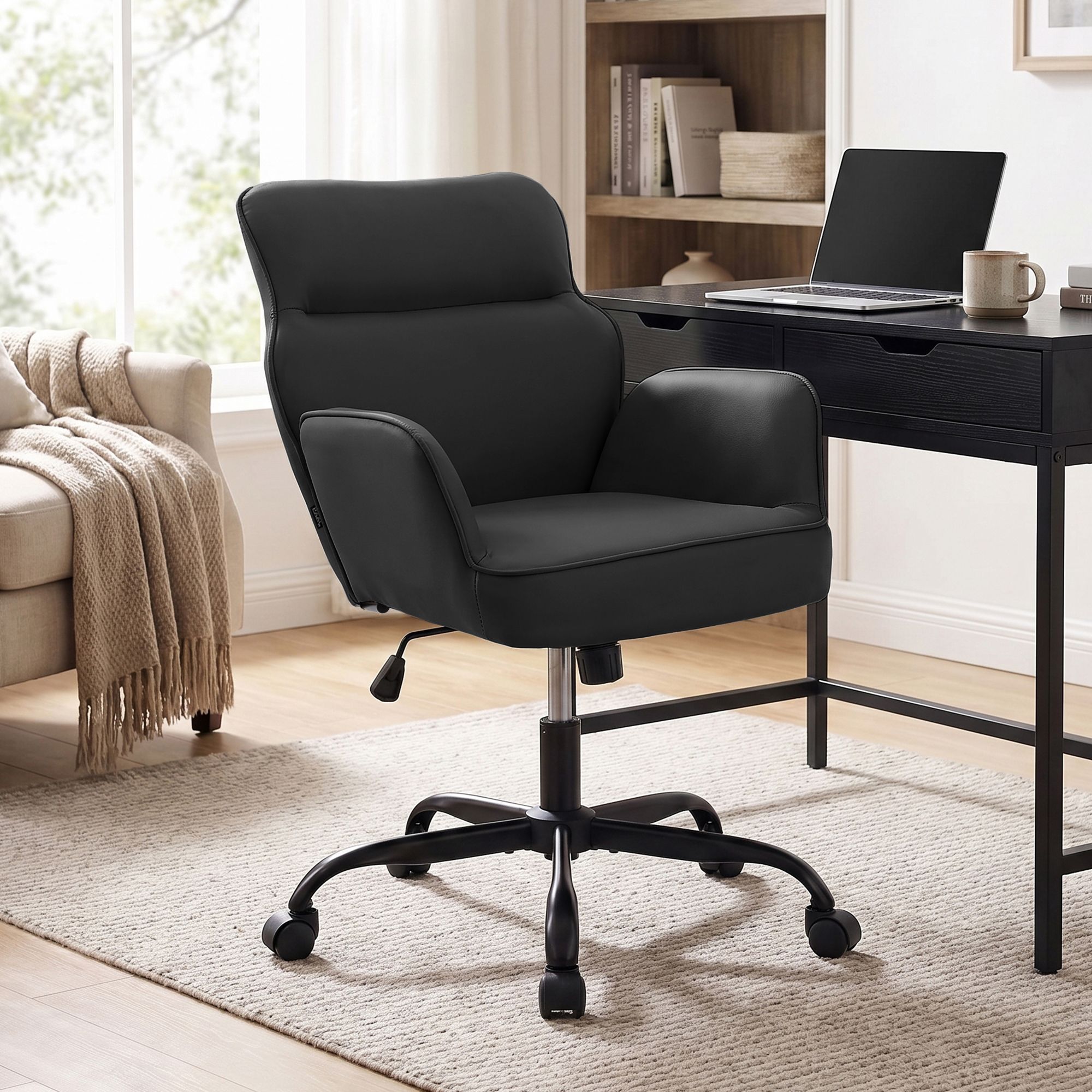 Chaise de bureau Amado aspect cuir