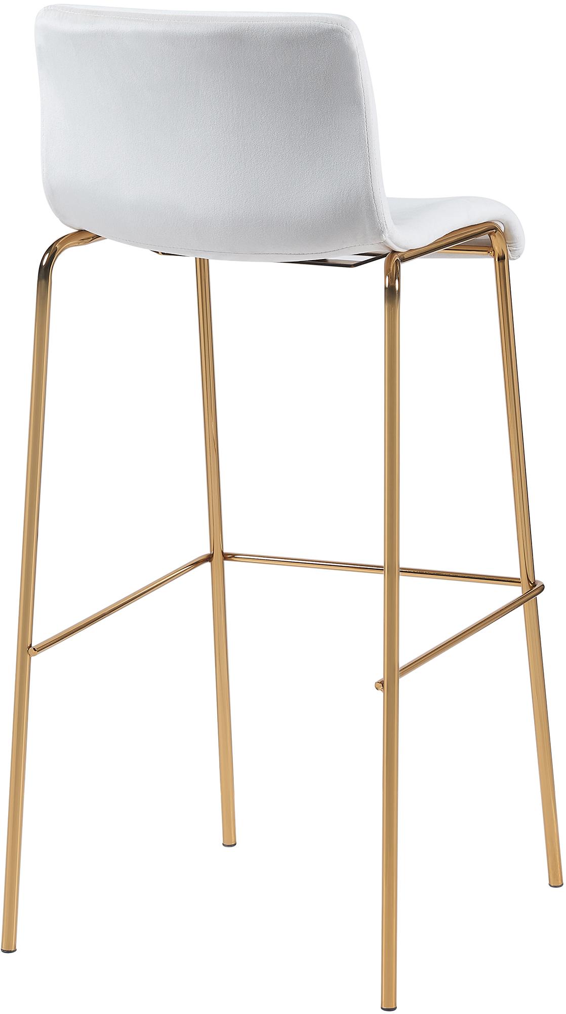Tabouret de bar Hoover velours piètement 4 pieds or