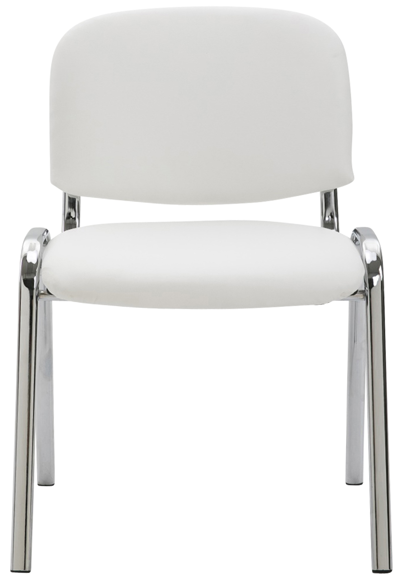 Chaise visiteur Ken en similicuir et piètement en métal chromé