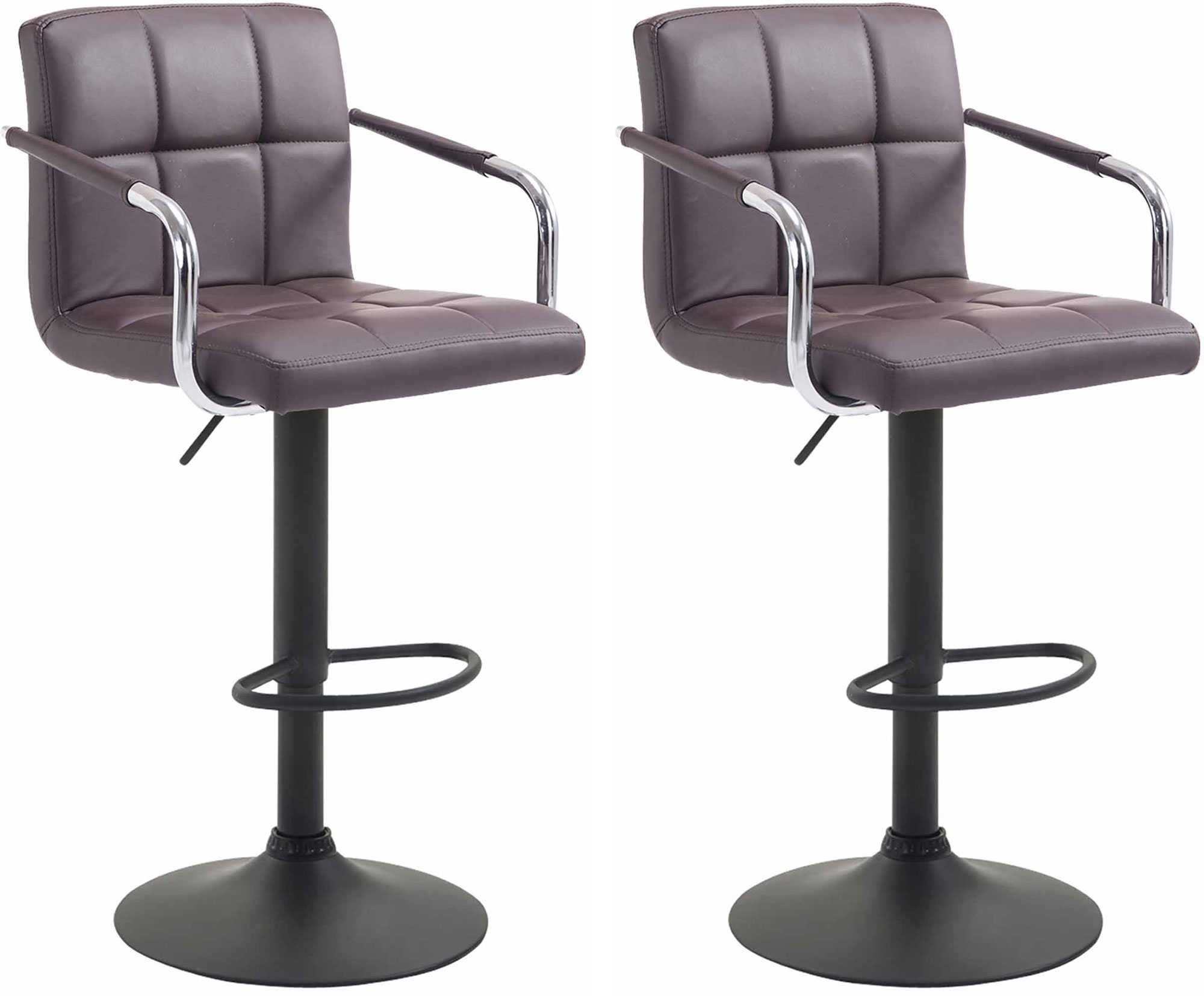 Lot de 2 Tabourets de Bar Lucy  V2 en Similicuir
