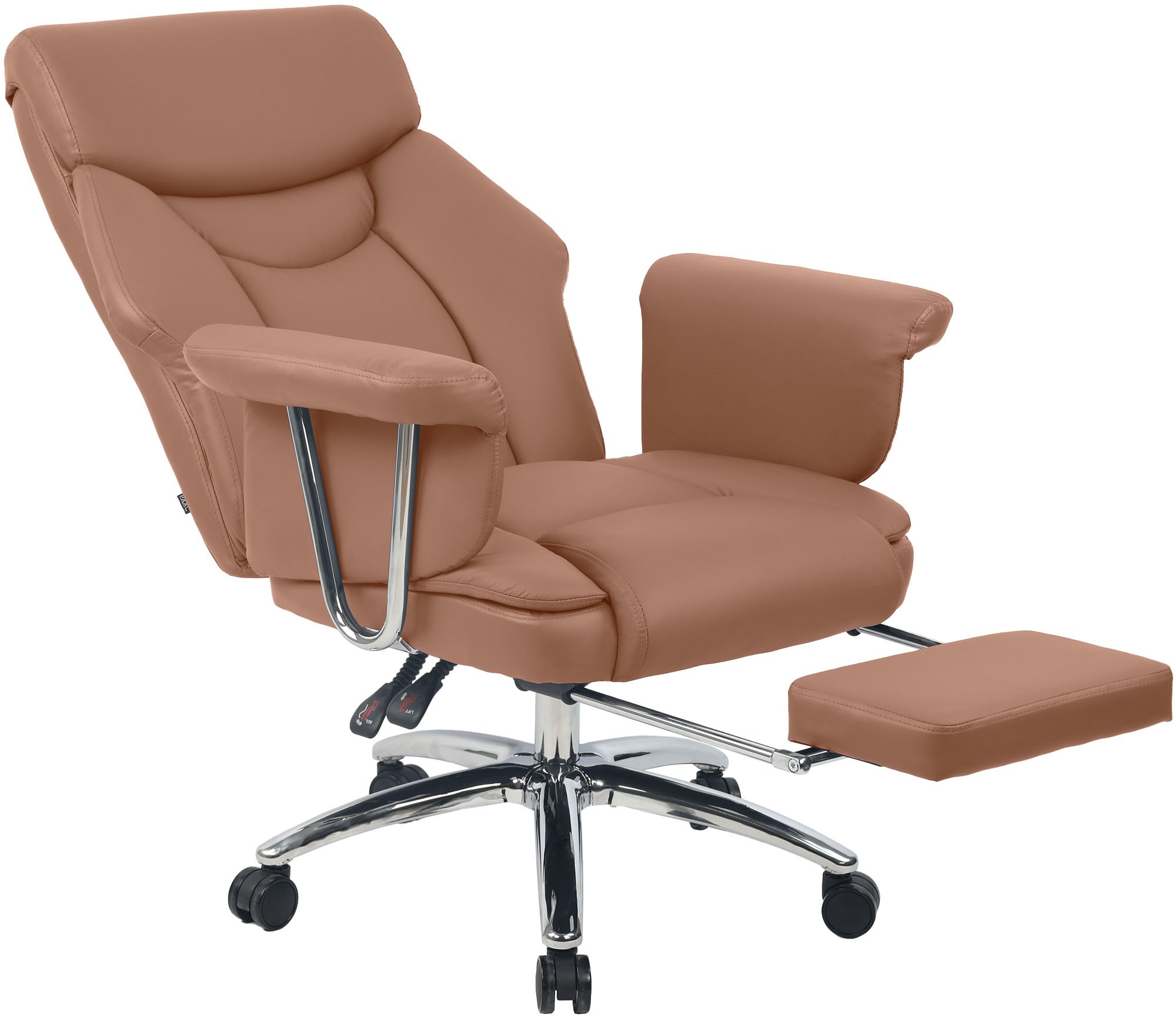 Chaise de bureau Dahra en cuir véritable