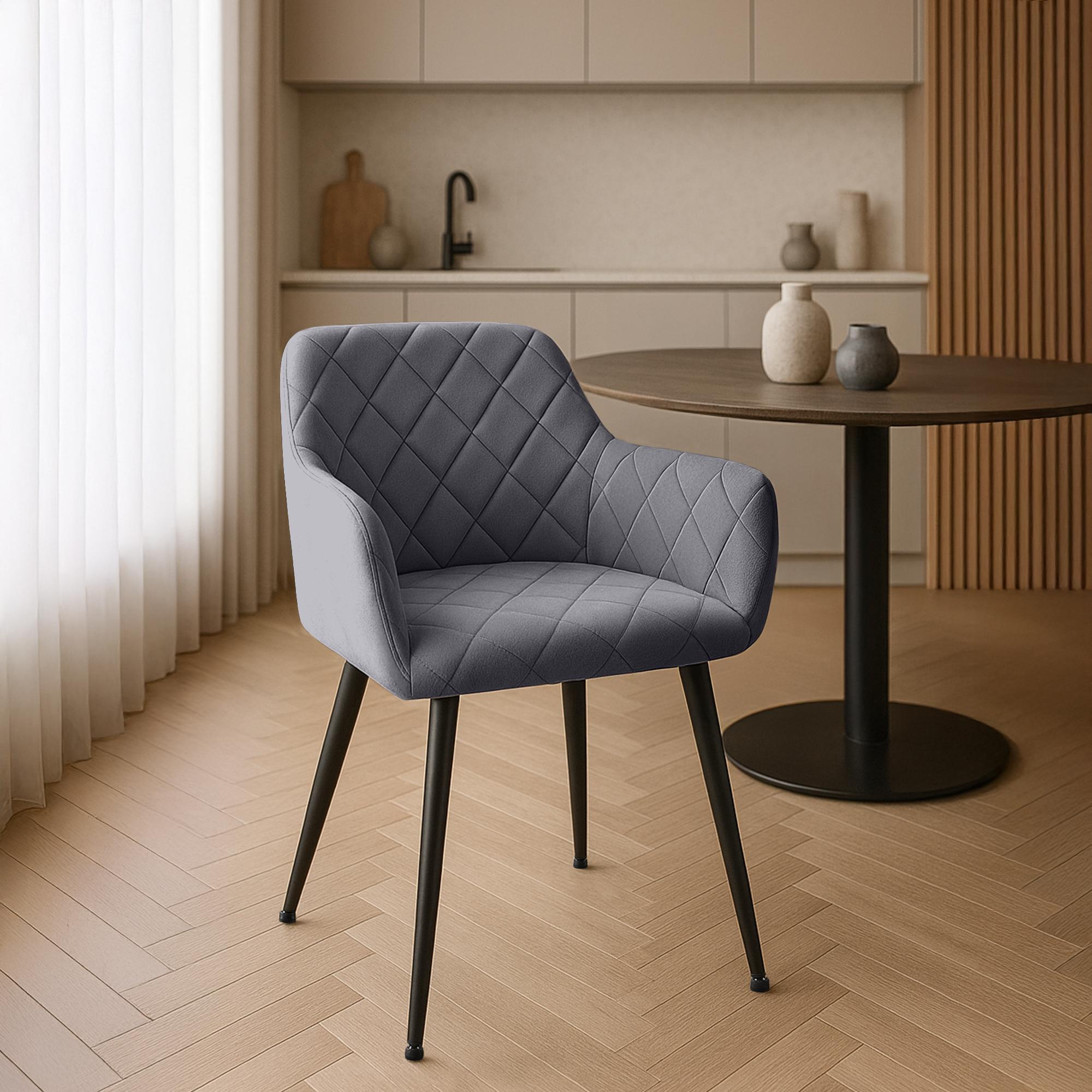 Lot de 2 chaises de salle à manger Monett velours