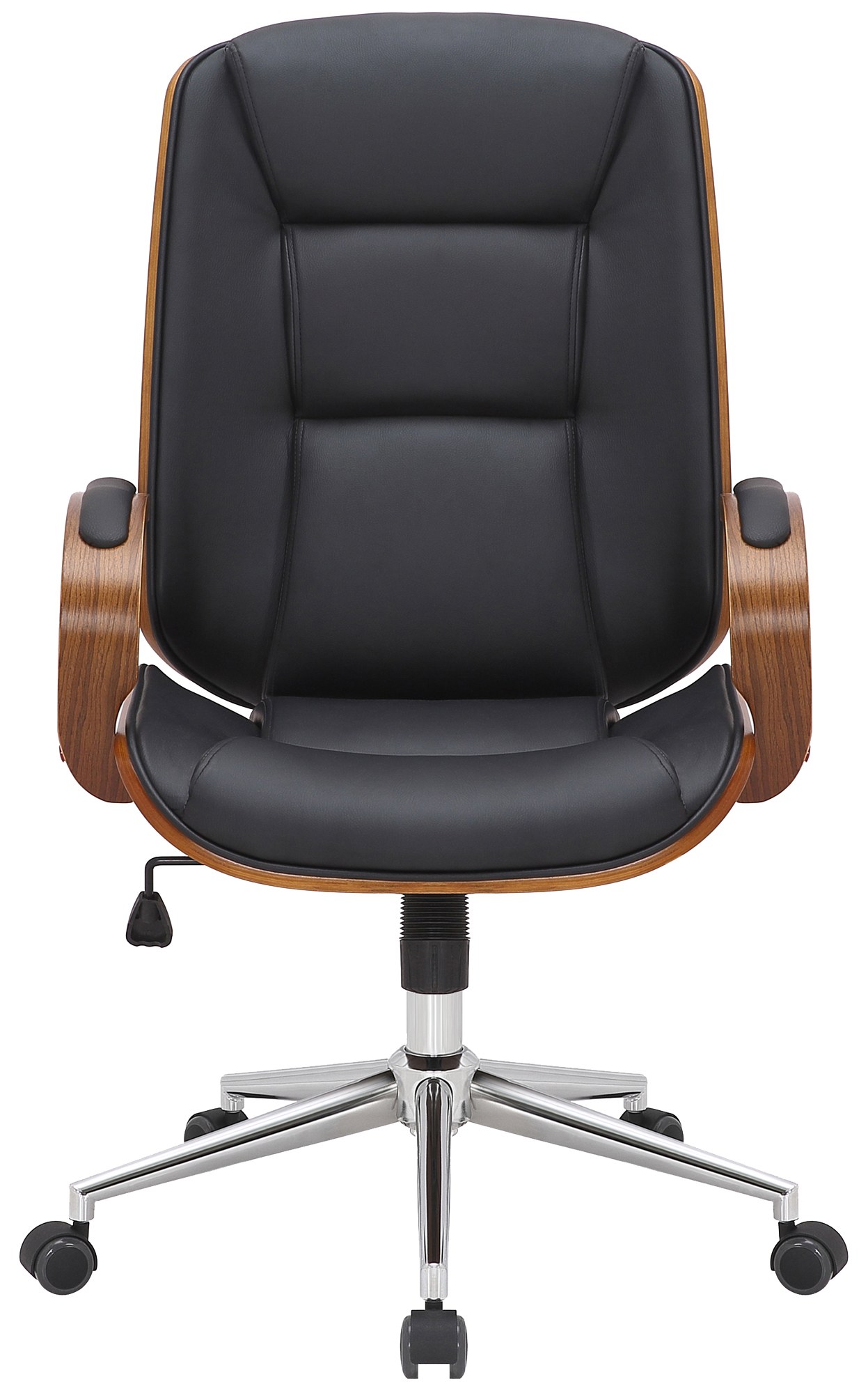 Fauteuil de bureau Yankton en similicuir avec coque de siège en bois