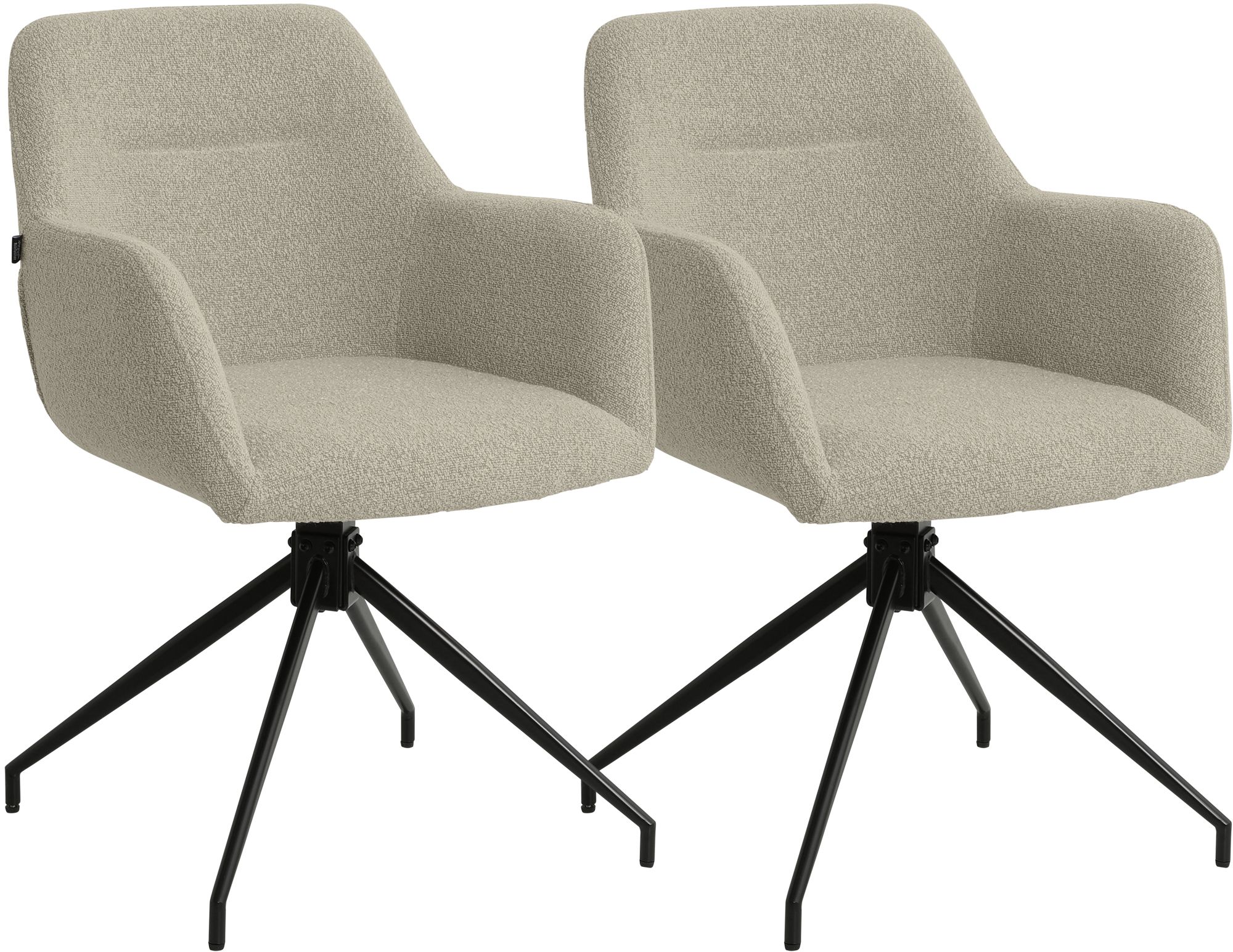Lot de 2 Chaises de Salle à Manger Merlinda en Tissu Bouclette