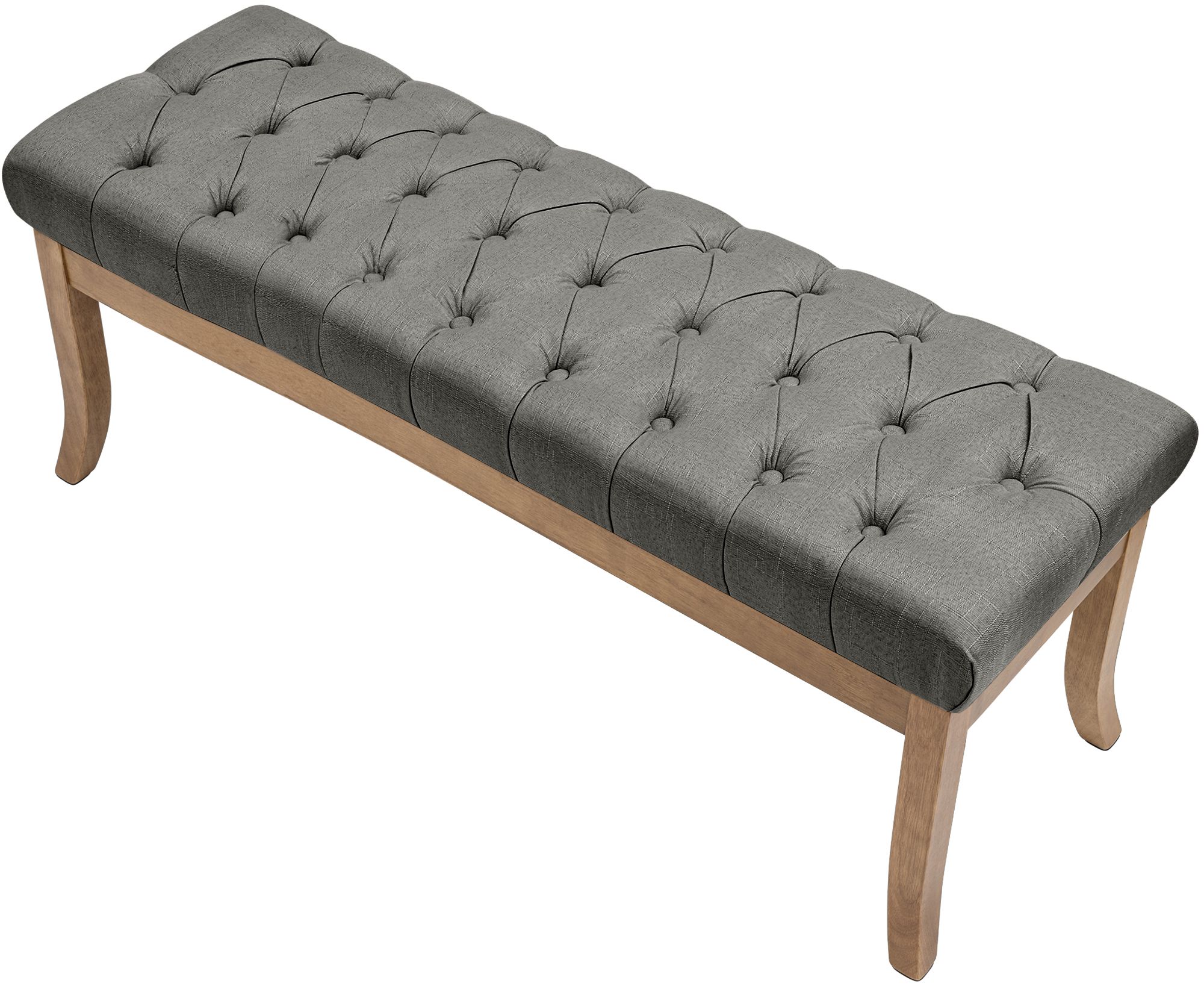 Banc Ramses tissu pieds antique clair