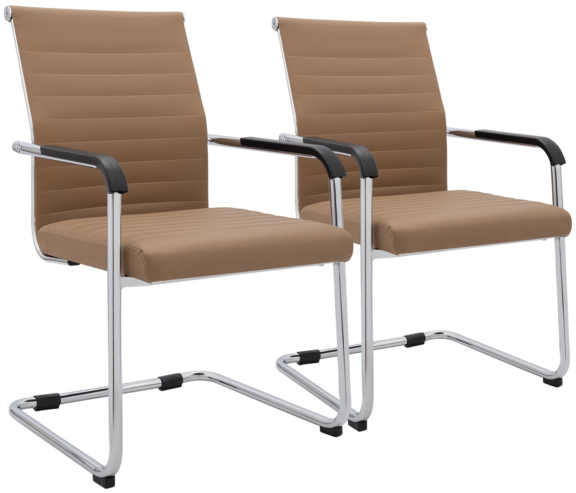 Lot de 2 chaises cantilever Hakon, aspect cuir