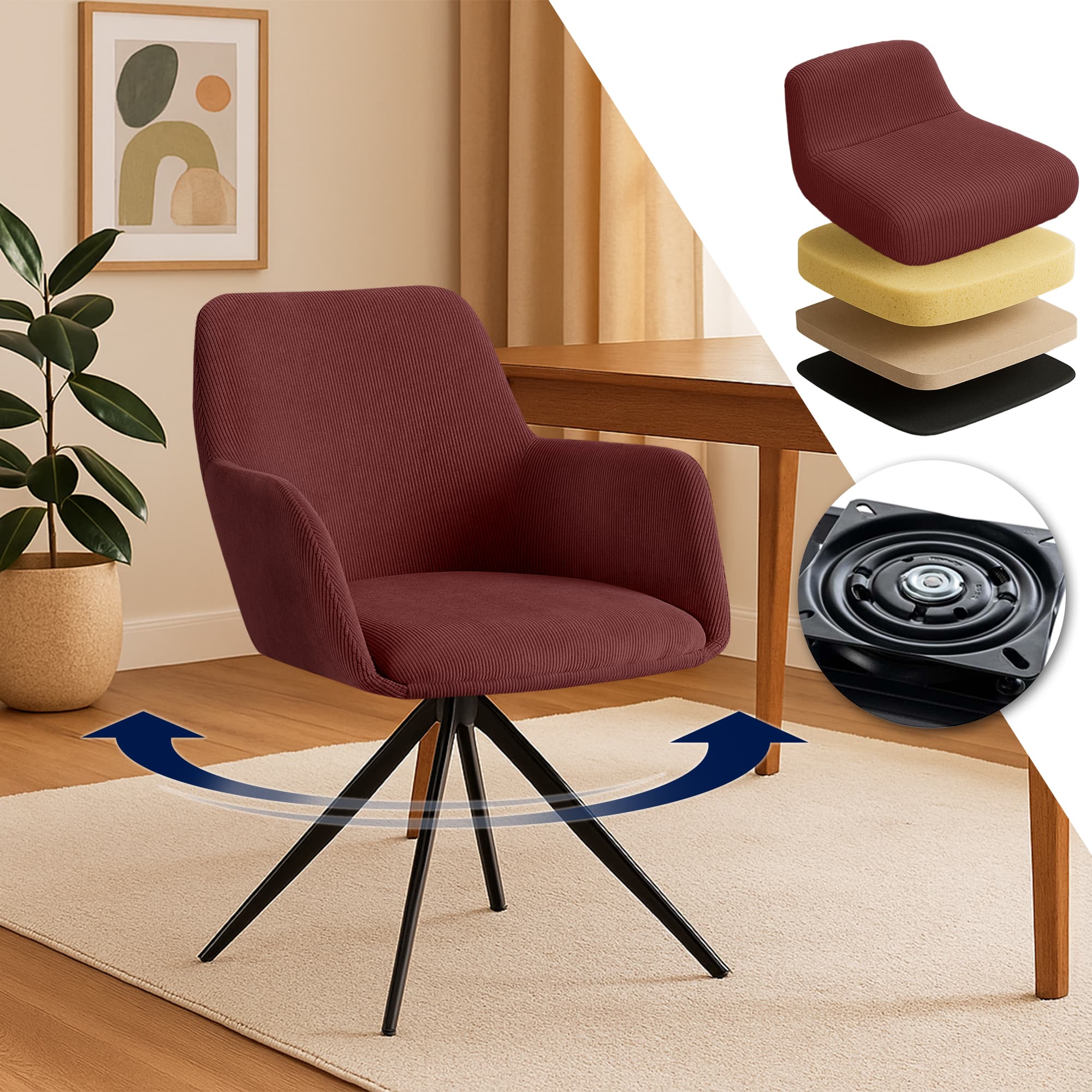 Chaise de salle à manger Olema Cord