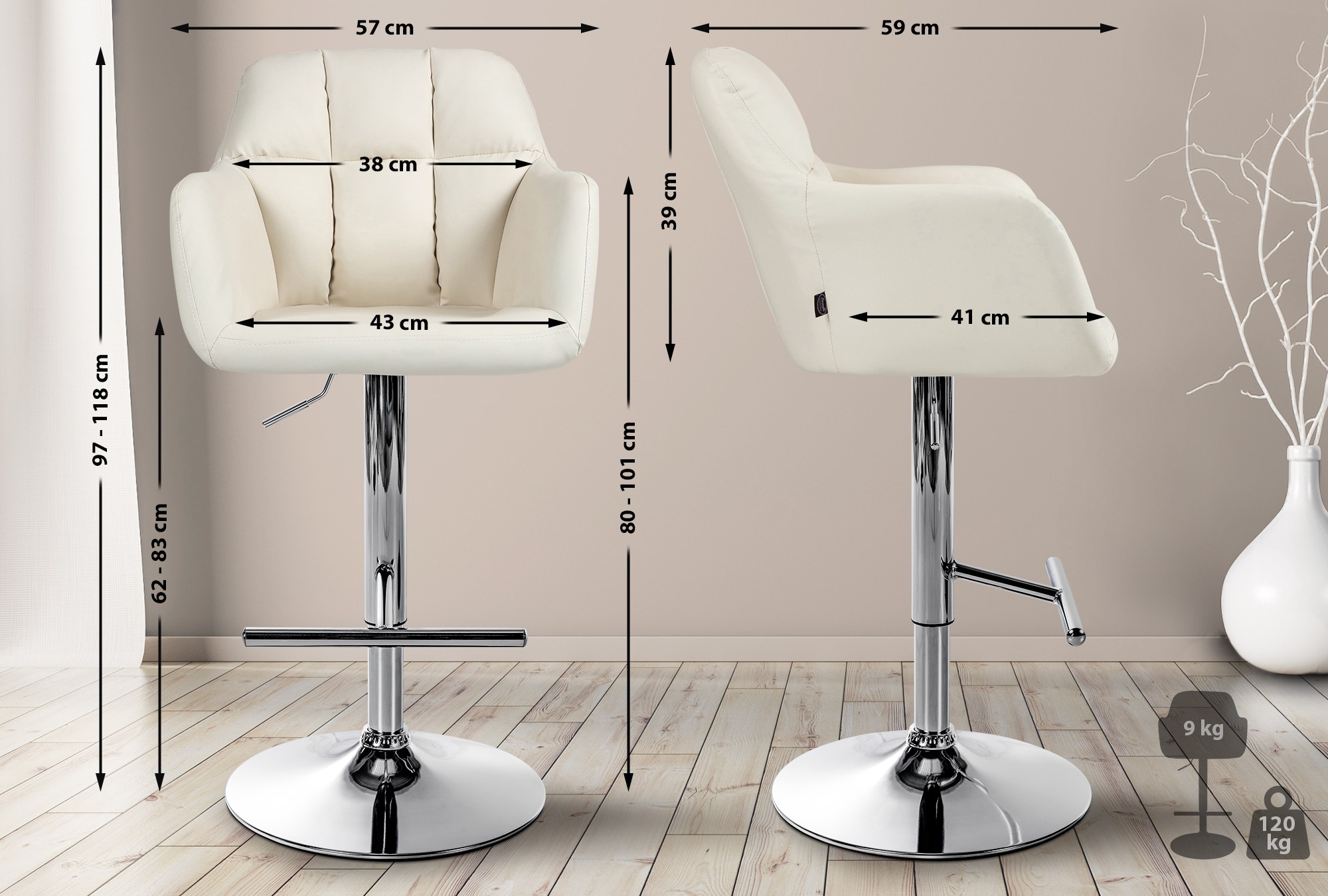 Tabouret de bar Natoma similicuir