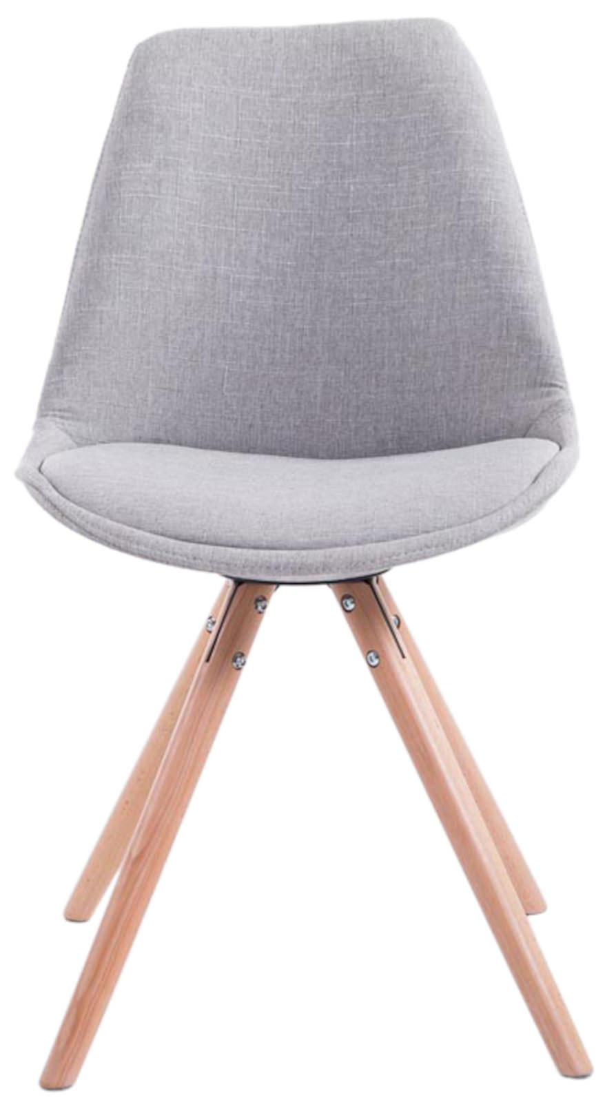 Lot de 4 Chaises de salle à manger Toulouse Tissu Pieds ronds bois