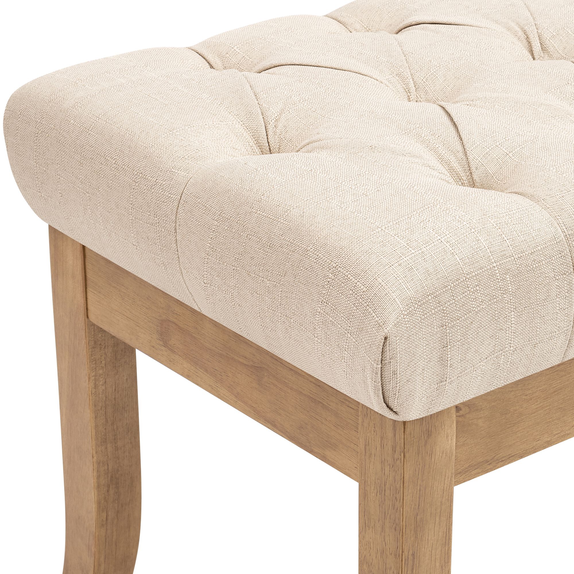 Banc Ramses tissu pieds antique clair