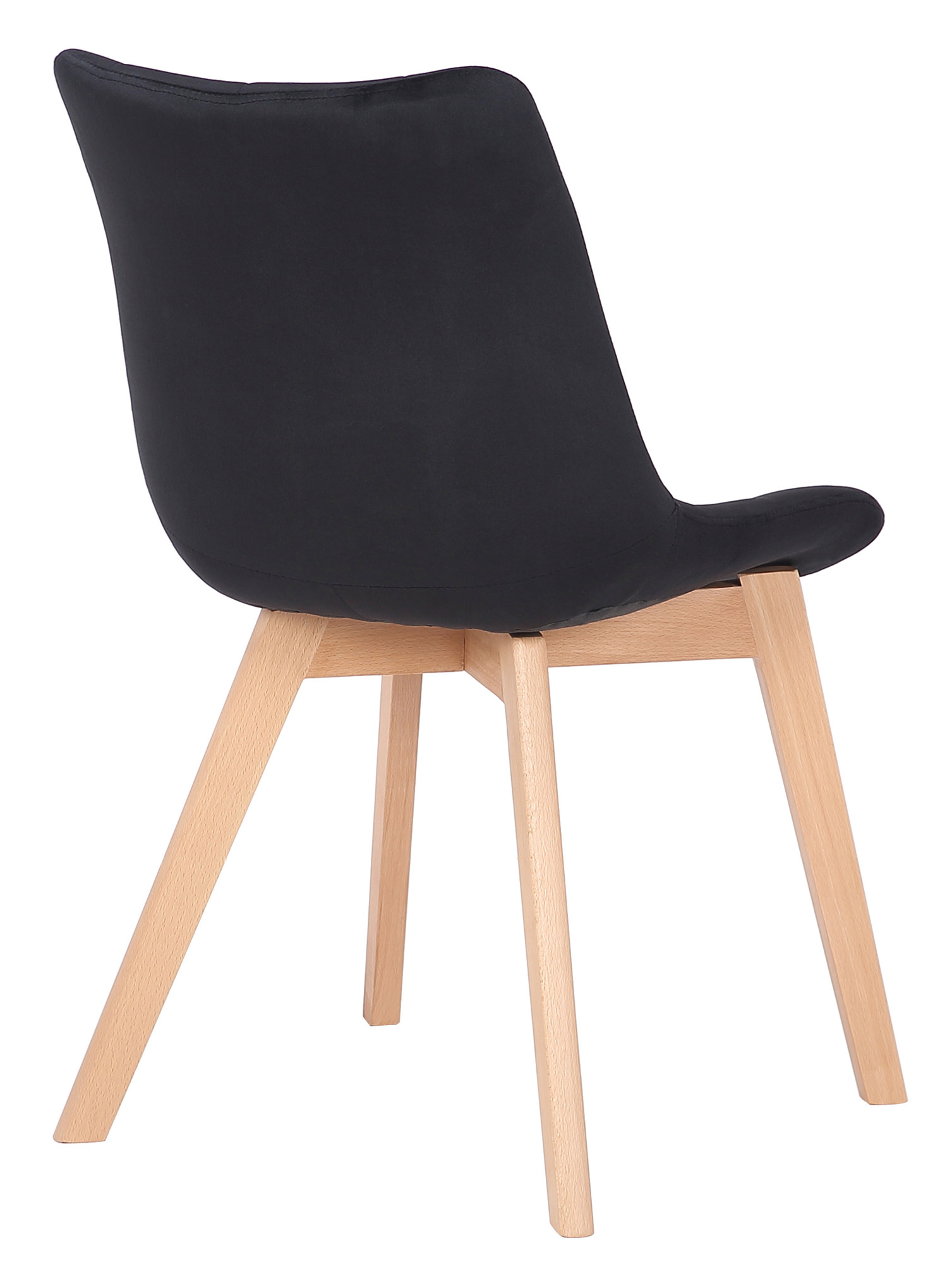 Lot de 2 Chaises de salle à manger Passaic velours avec pieds en Bois de hêtre