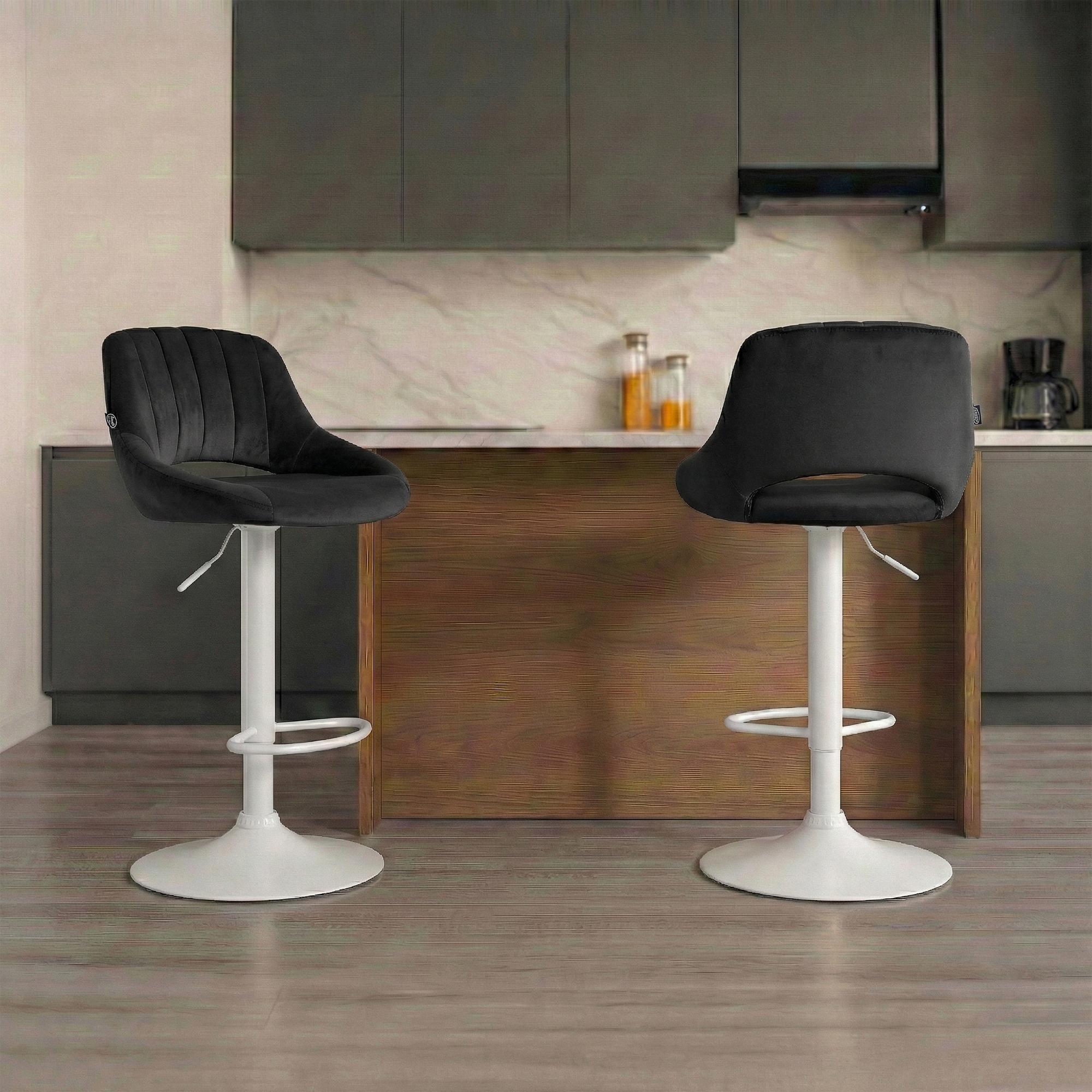 Tabouret de bar Milet en velours