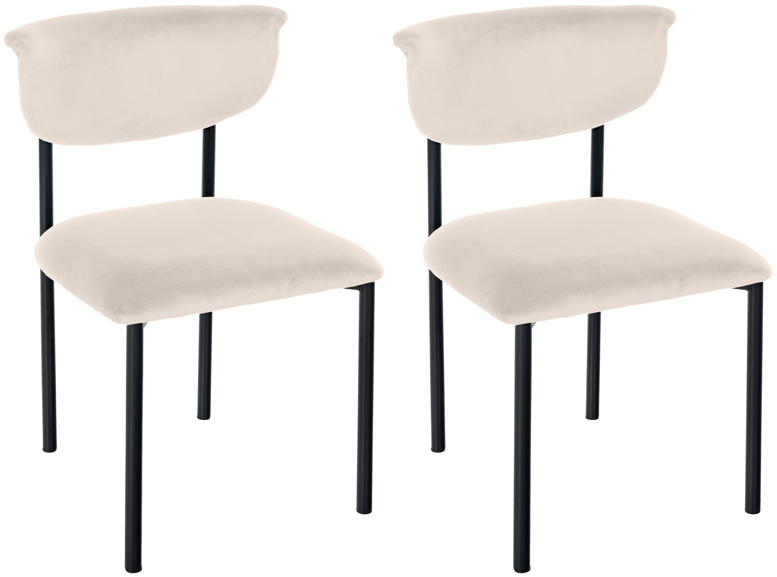 Lot de 2 chaises de salle à manger Gambell en velours