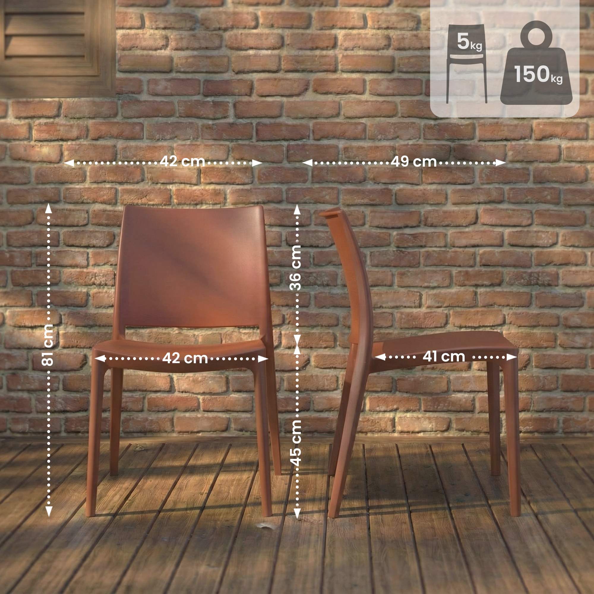 Lot de 2 chaises de jardin Meton