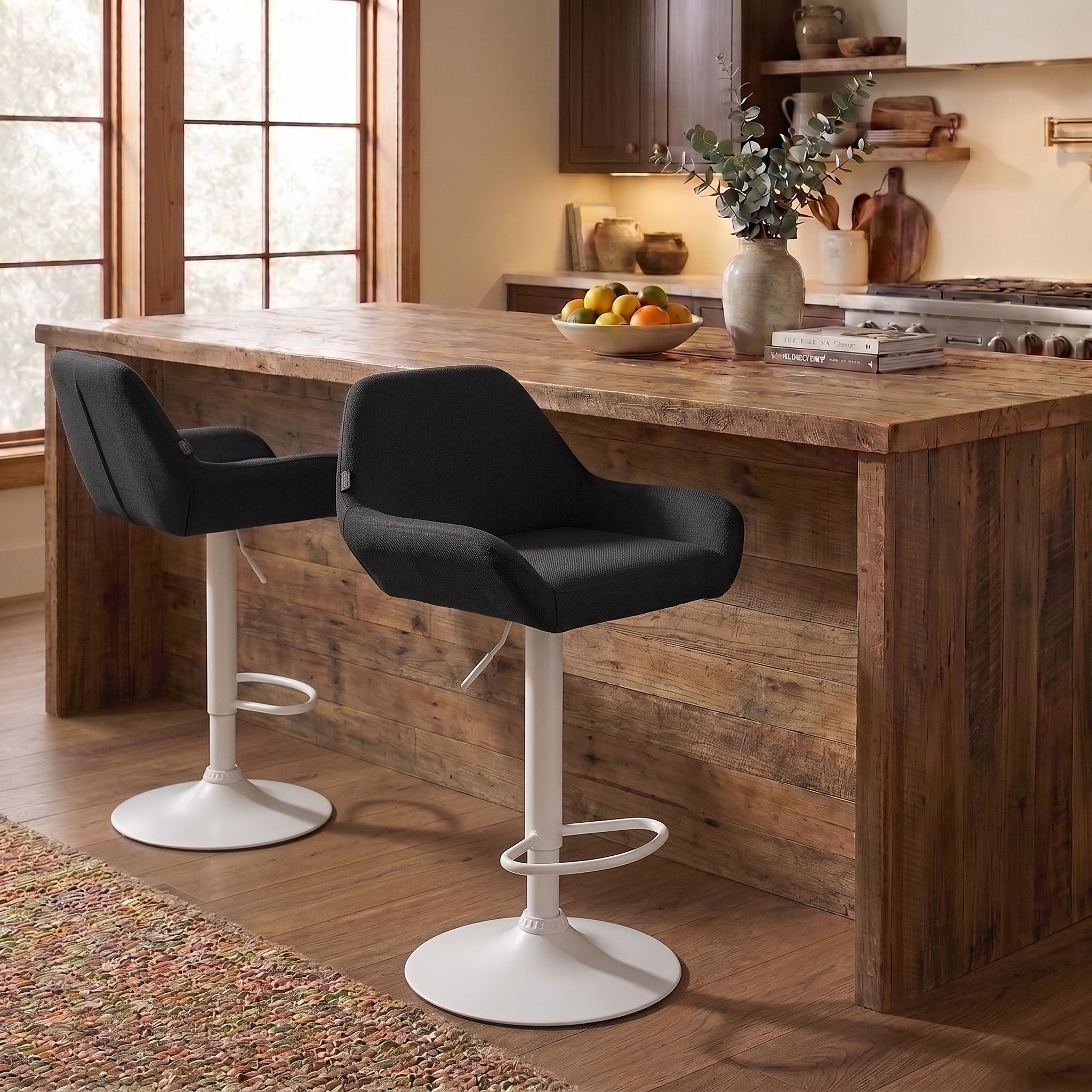 Lot de 2 tabourets de bar Braga en tissu