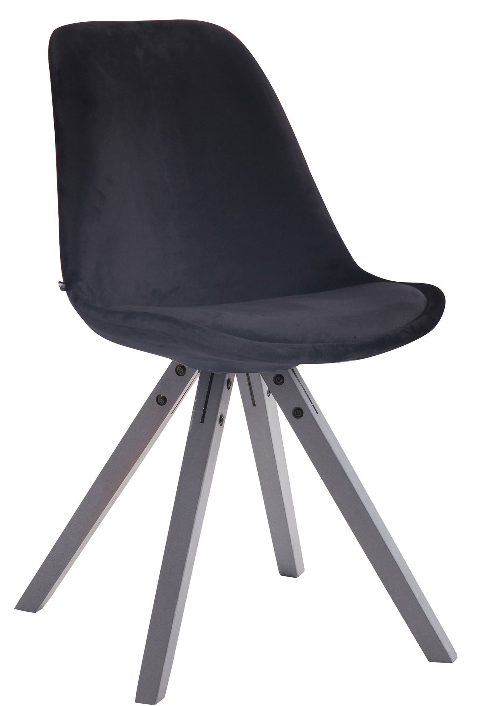 Chaise de salle à manger Toulouse en velours Pieds carrés