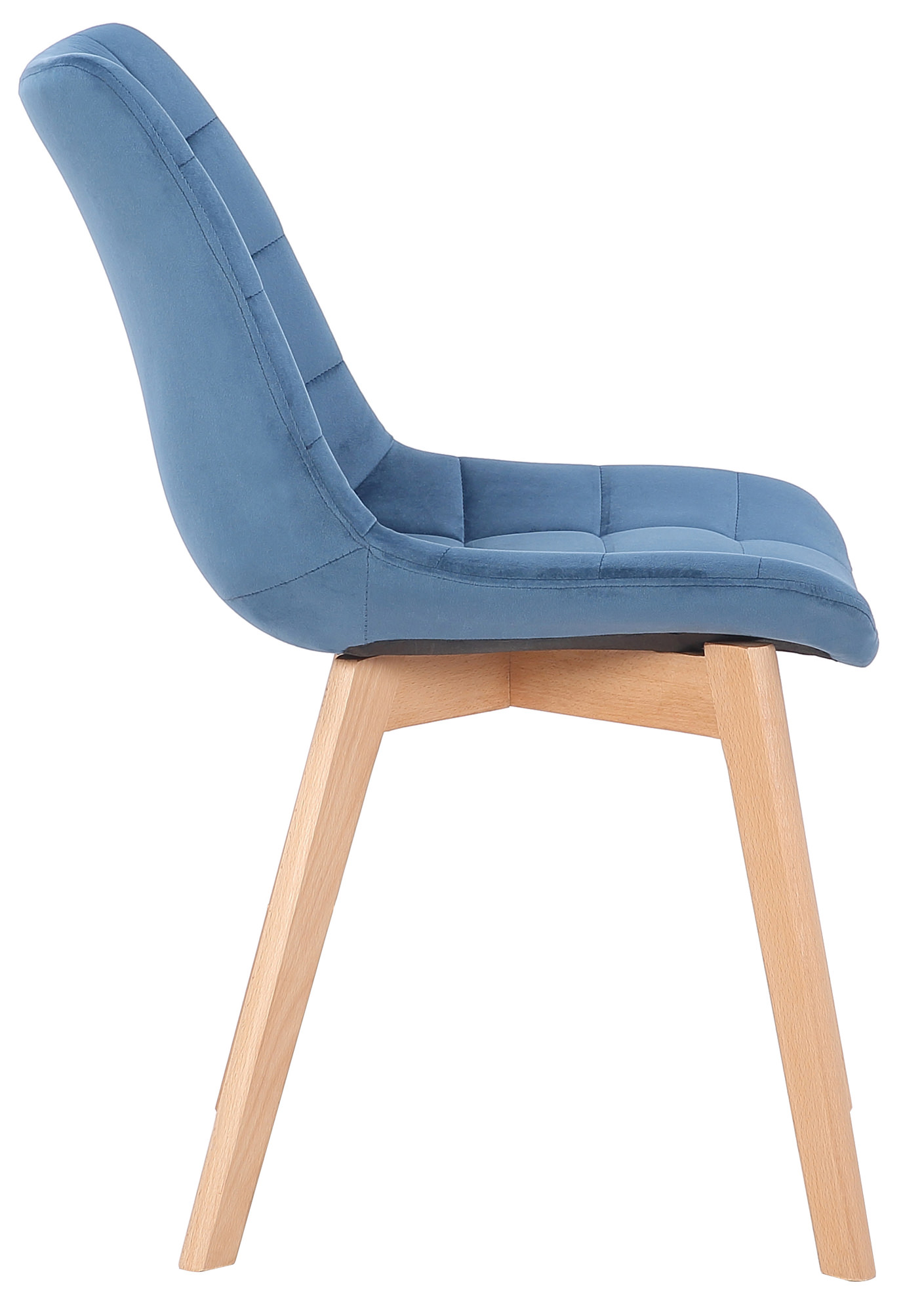 Chaise de salle à manger Passaic en velours avec pieds en Bois de hêtre