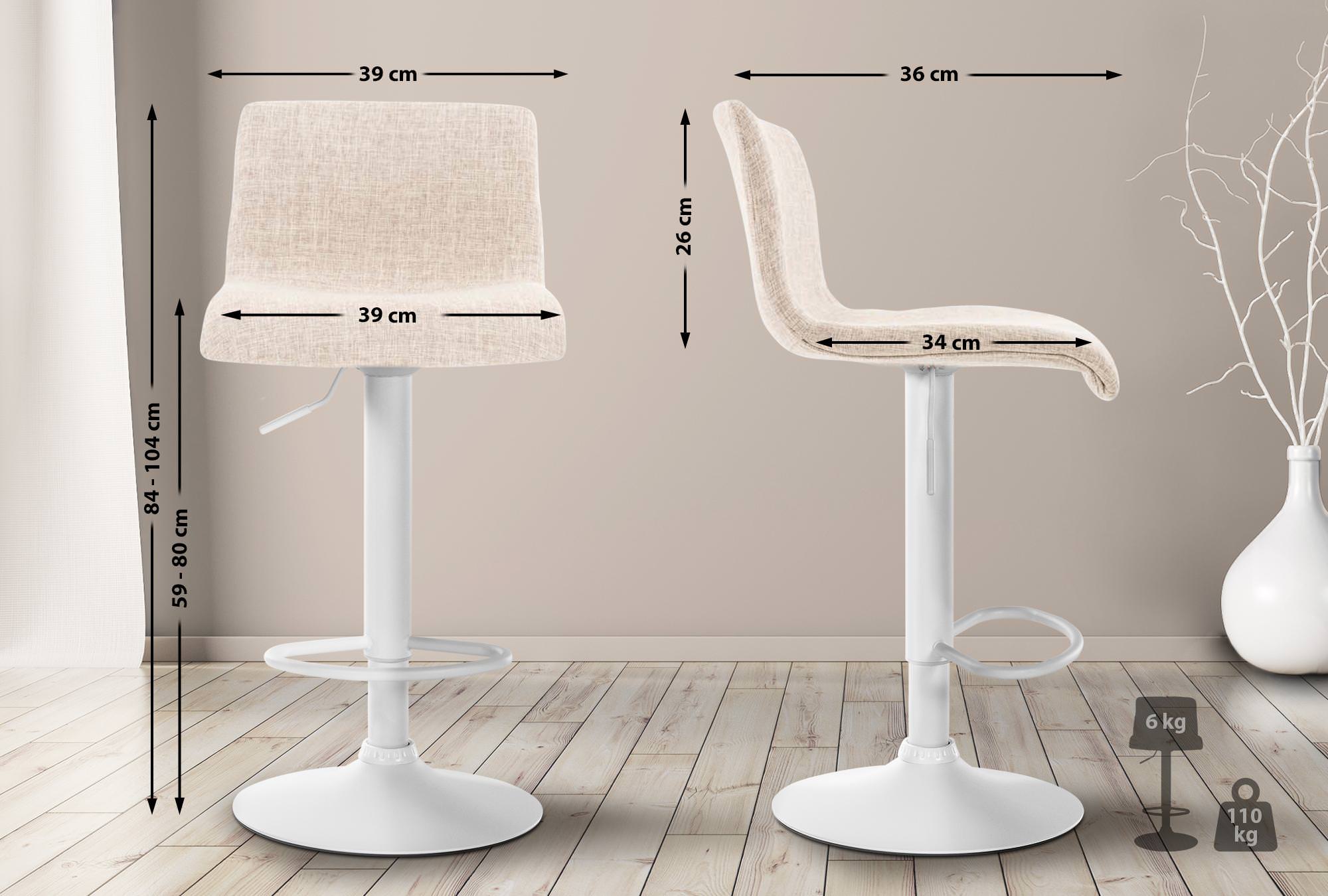 Tabouret de bar Hover Assise en Tissu Piètement Métal chromé