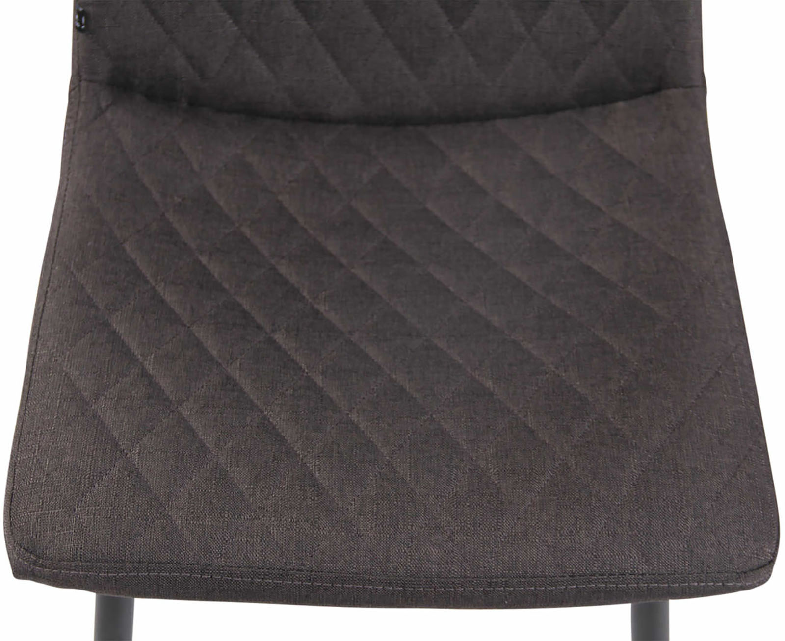 Lot de 4 chaises de salle à manger Telde en tissu avec Piètement en Métal noir mat