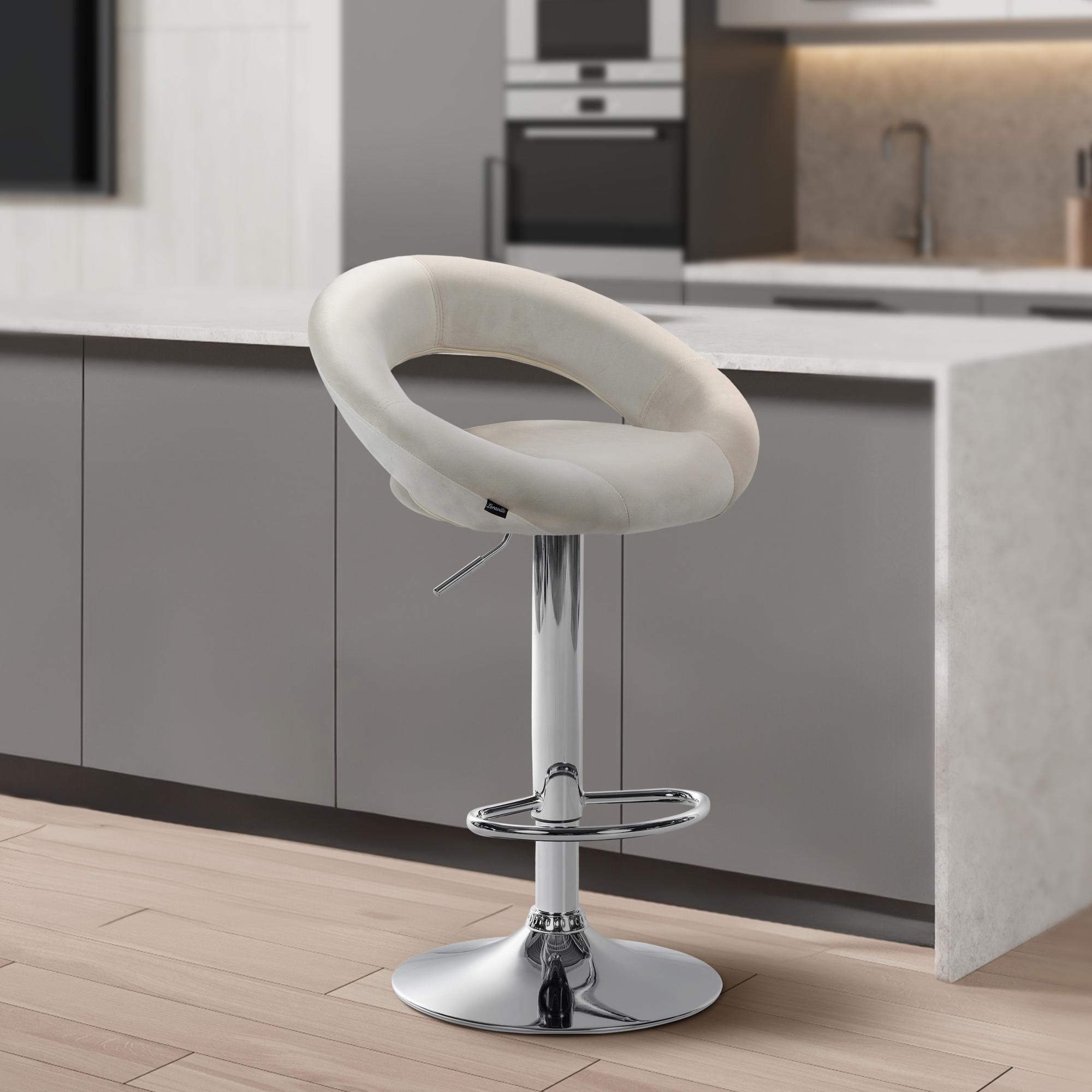 Tabouret de bar Olinda velours