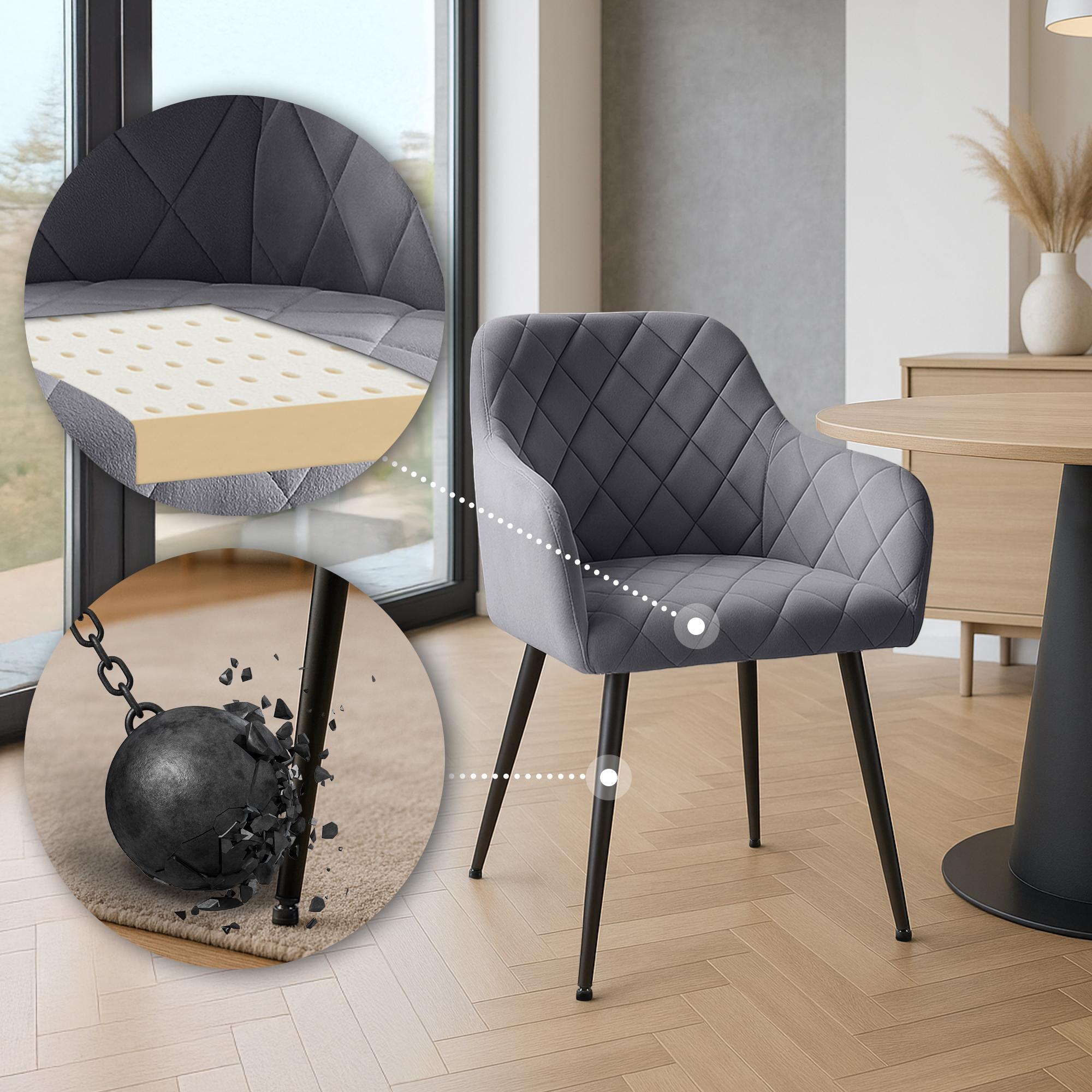Chaise de salle à manger Monett Velours