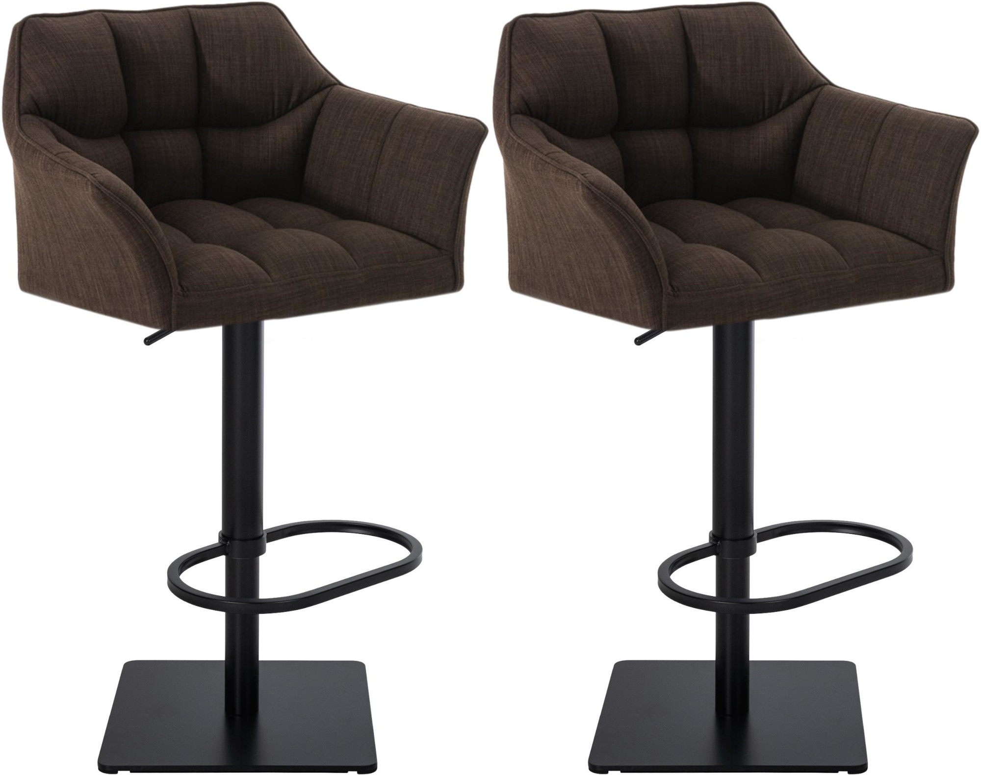 Lot de 2 tabourets de bar Damaso avec revetement en tissu