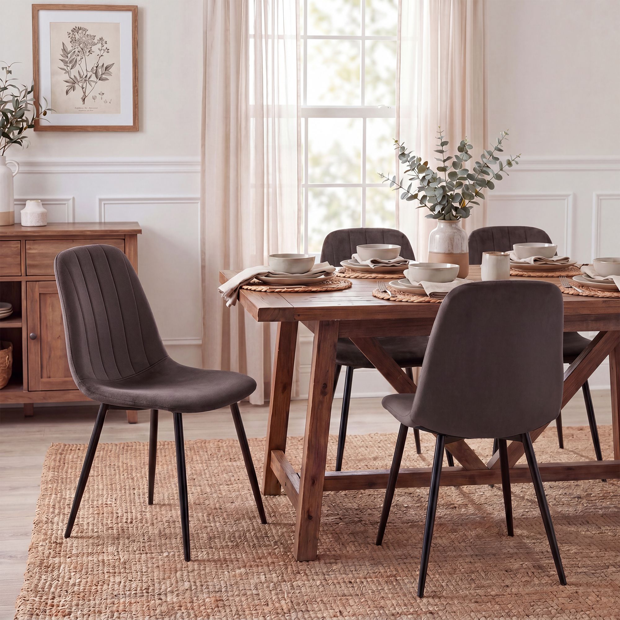 Chaise de salle a manger Baxter en velours