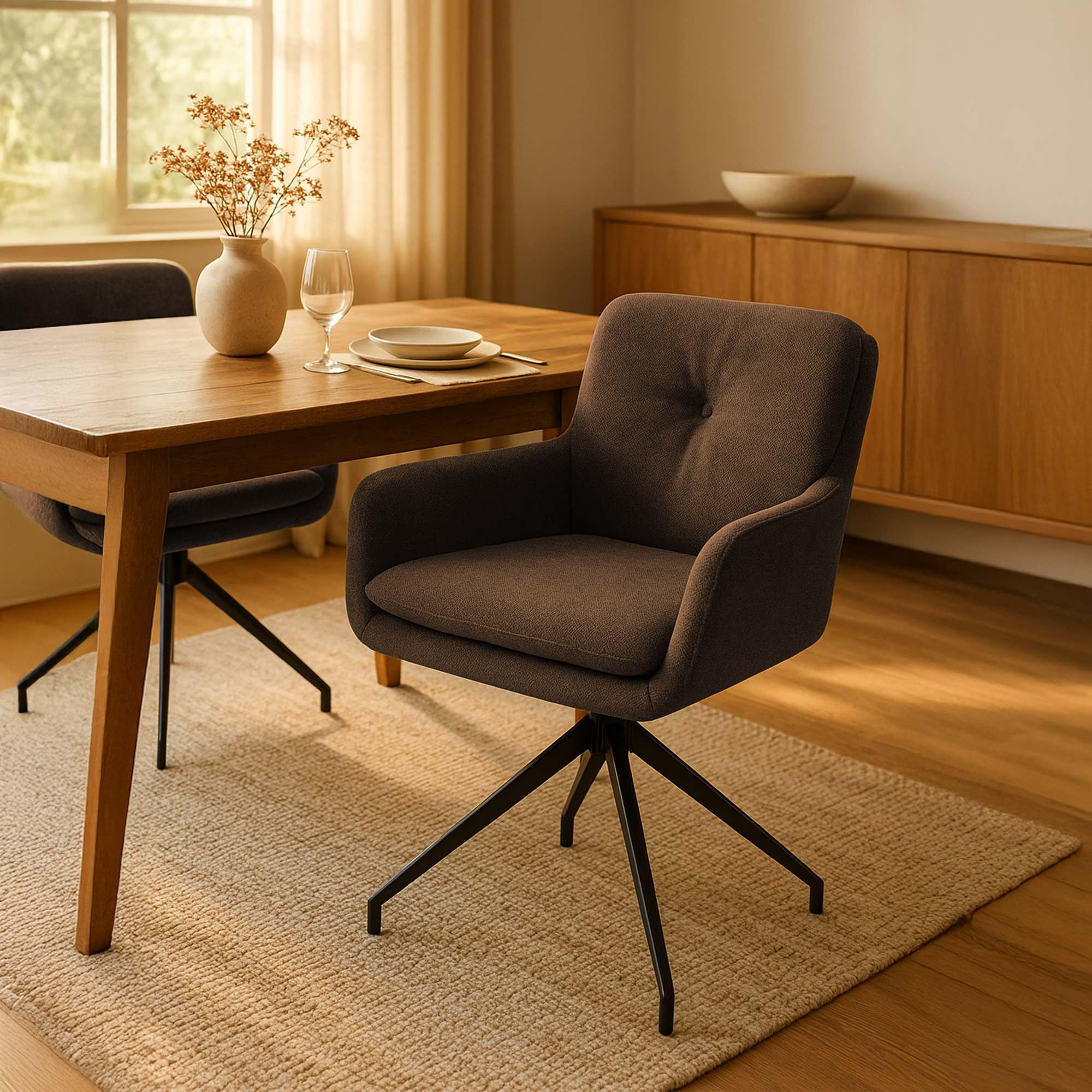 Lot de 2 chaises de salle à manger Pickett en tissu
