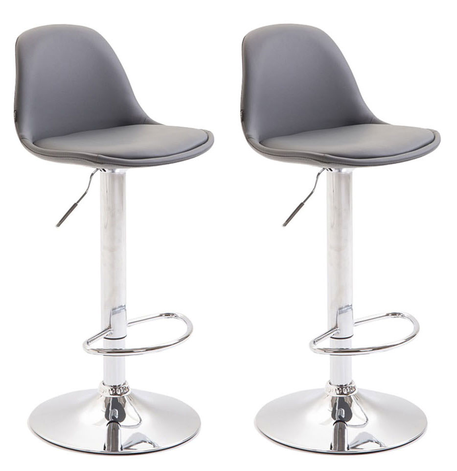 Lot de 2 tabourets de bar Kiel en Similicuir