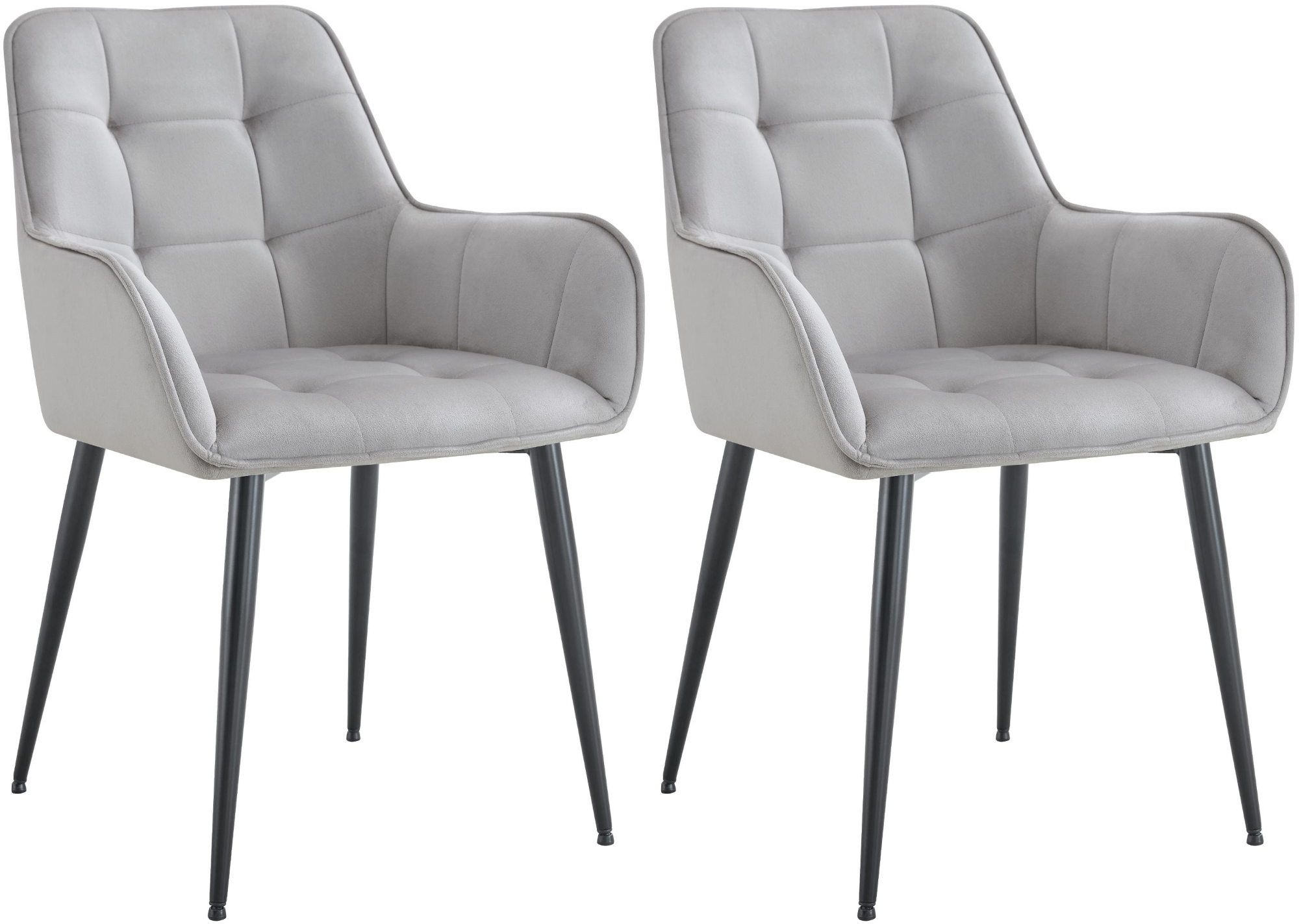 Lot de 2 chaises de salle à manger Ferndale velours