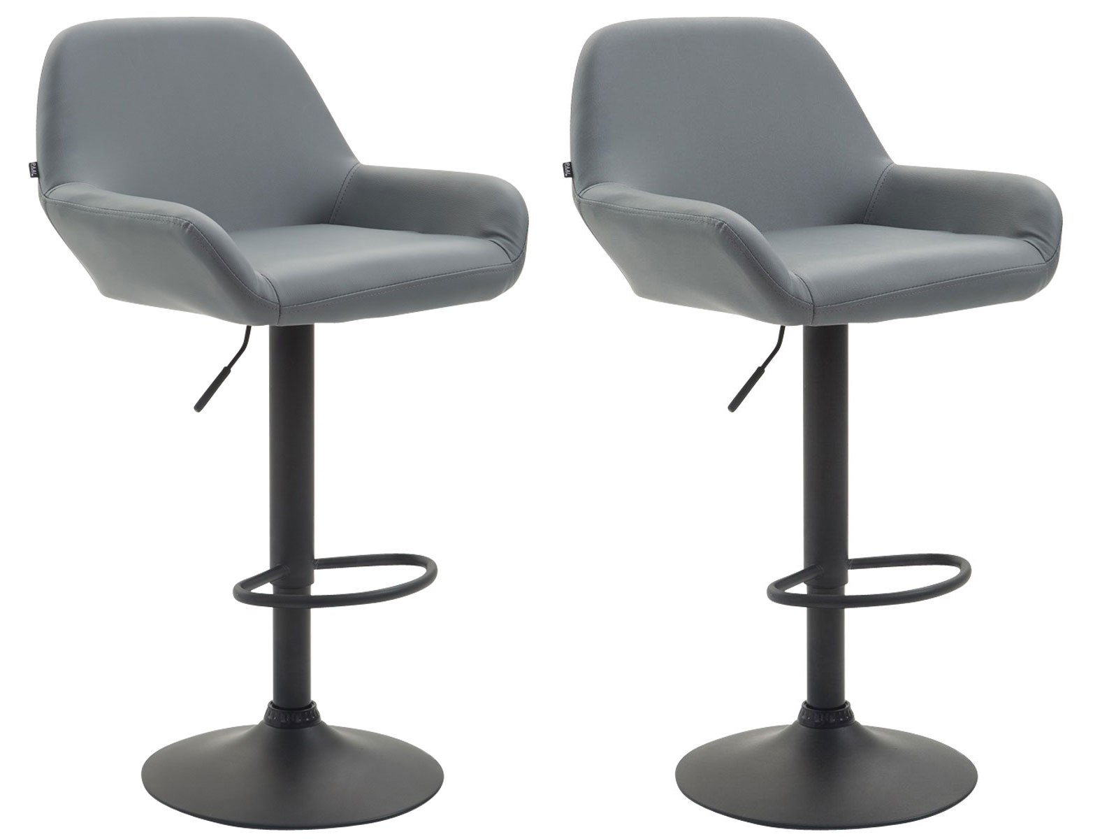 Lot de 2 tabourets de bar Braga en Similicuir