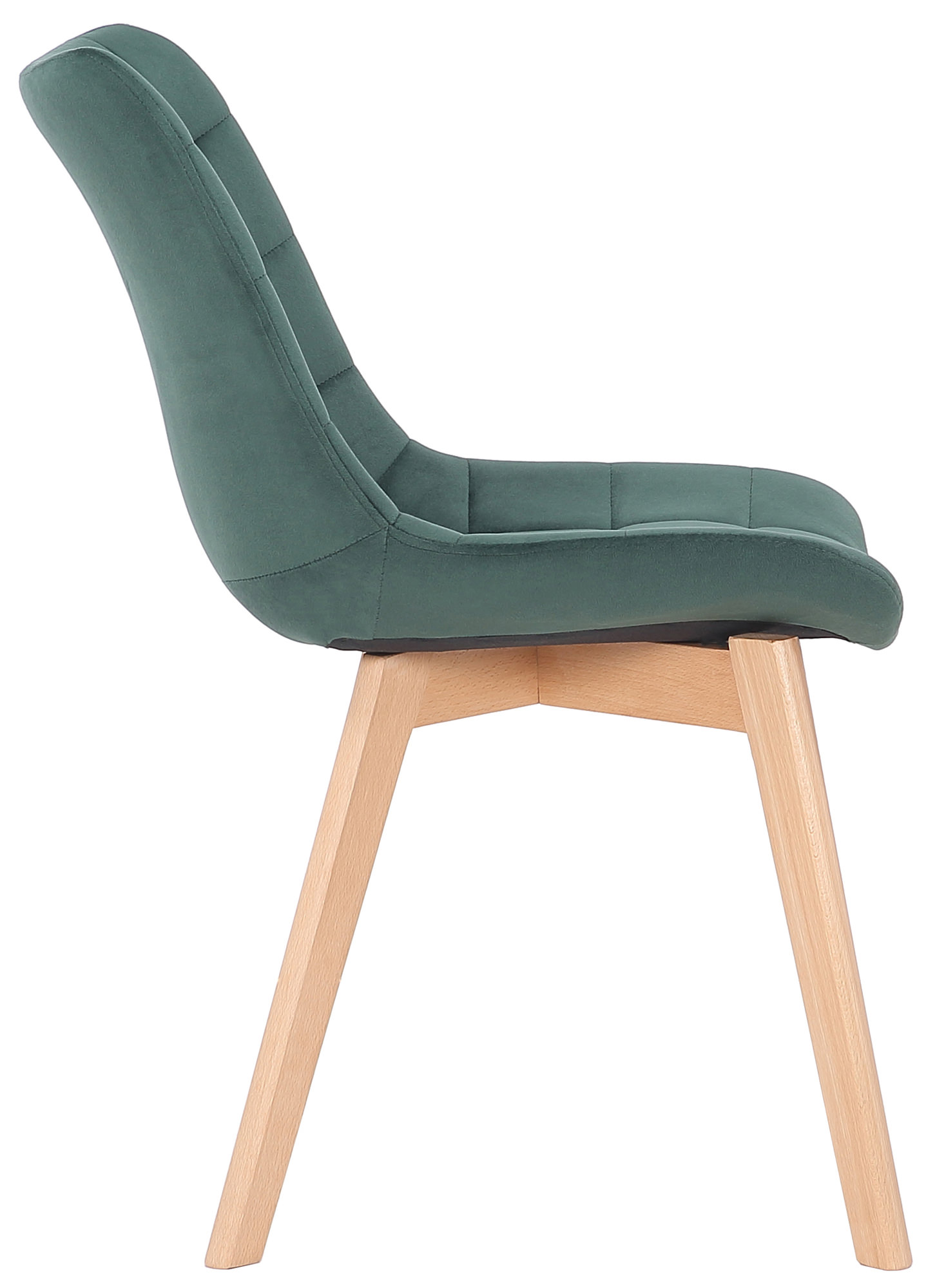 Chaise de salle à manger Passaic en velours avec pieds en Bois de hêtre