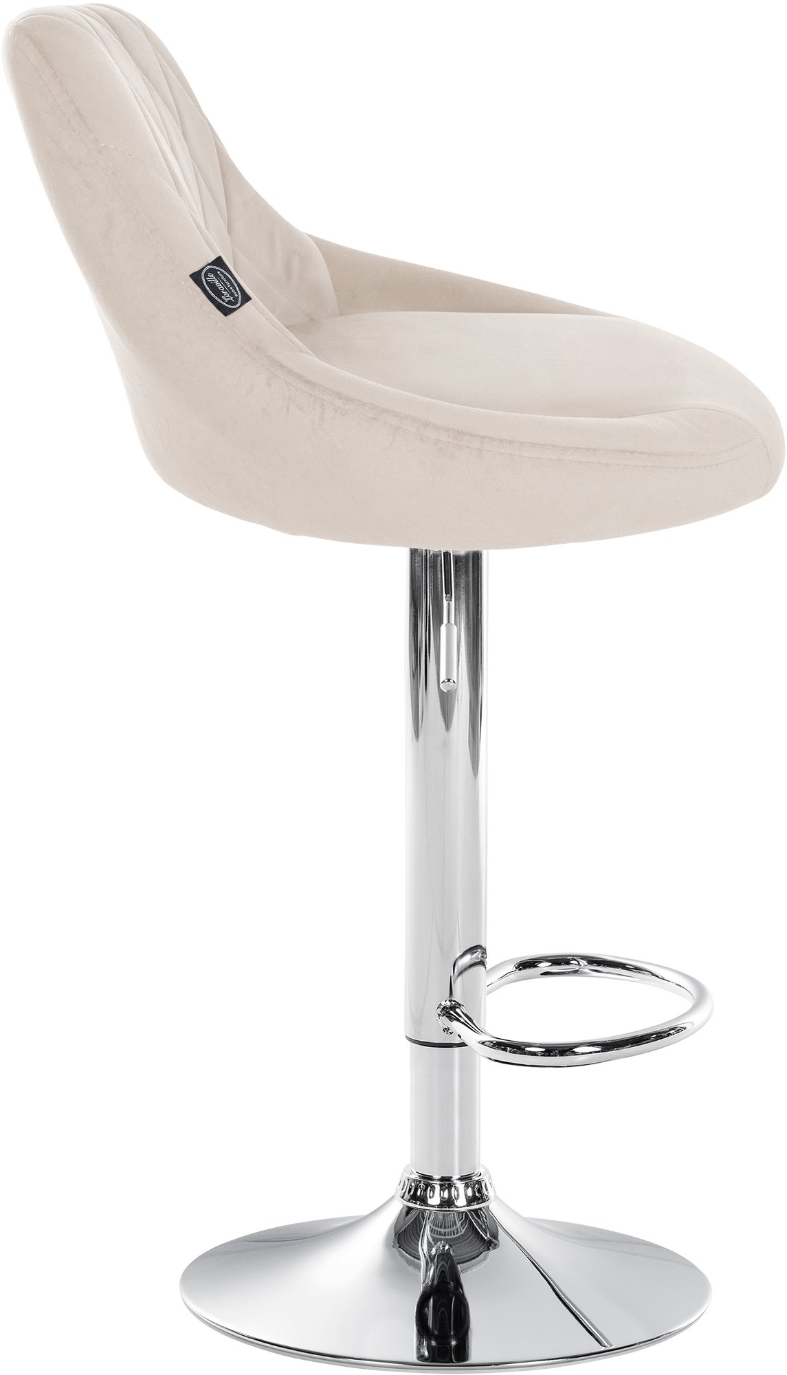 Tabouret de bar Lazio en velours avec pied en métal