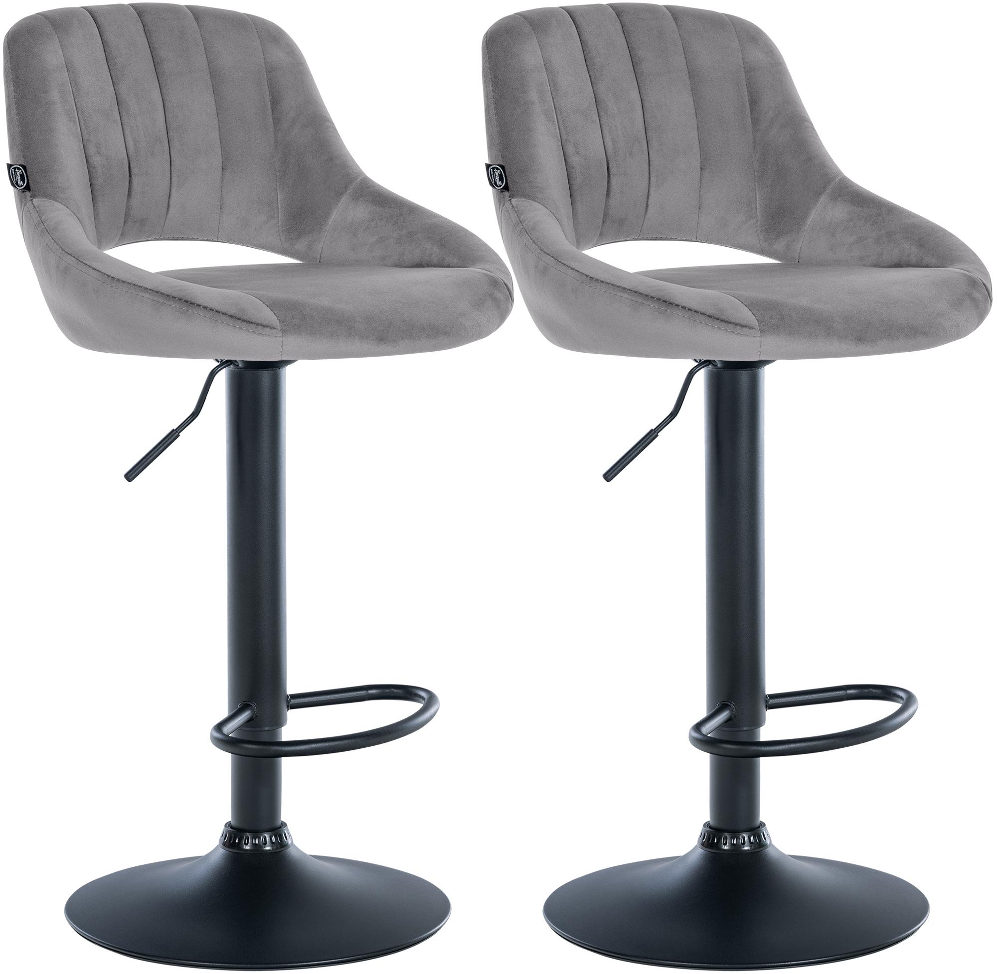 Lot de 2 tabourets de bar Milet en velours