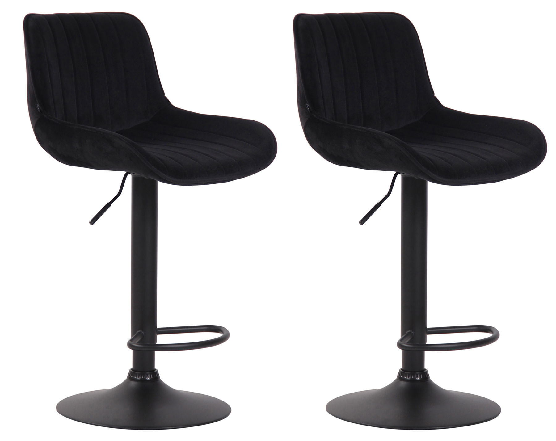 Lot de 2 Tabourets de bar Lentini en Velours Pied trompette en Métal