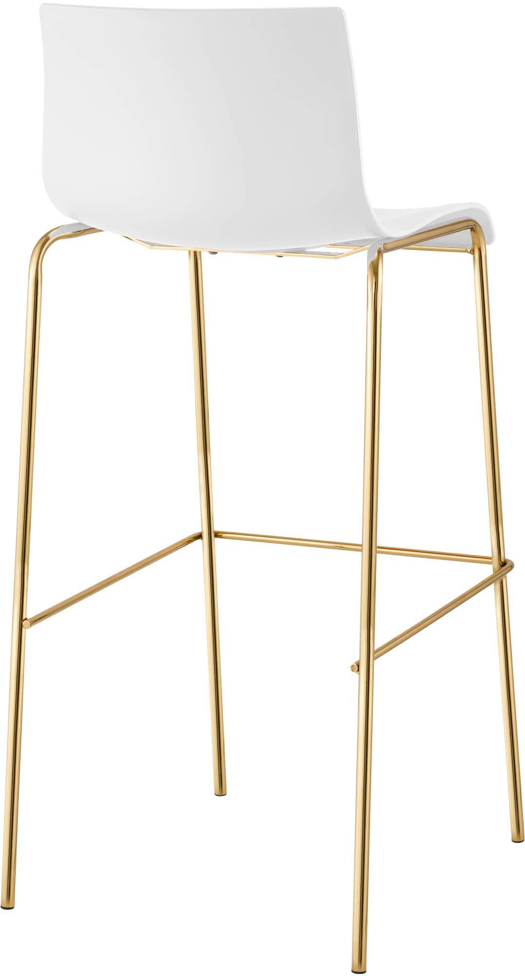 Tabouret de bar Hover plastique piètement 4 pieds or
