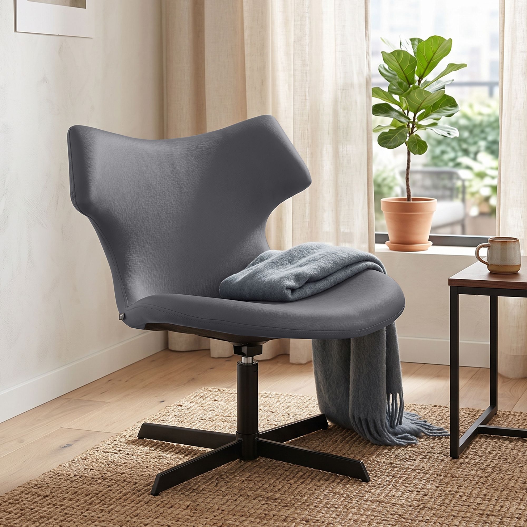 Lot de 2 fauteuils lounge Welland aspect cuir