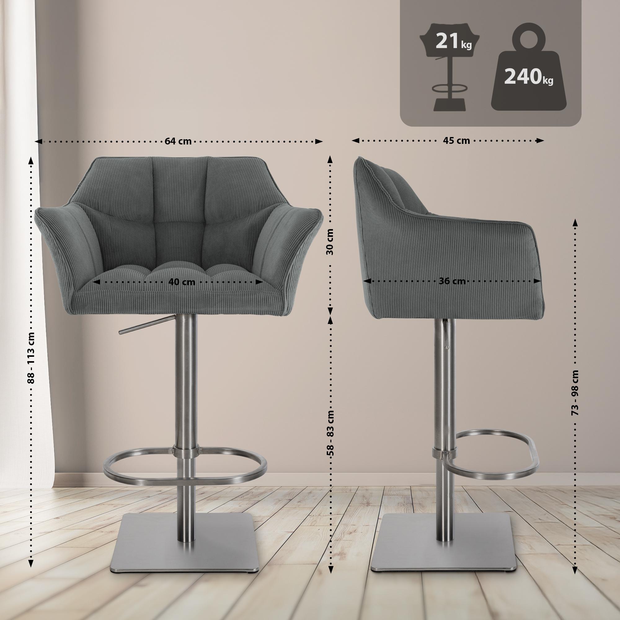 Tabouret de bar Damaso Cord