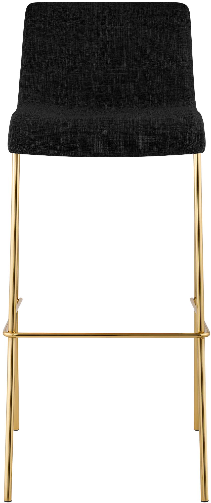 Lot de 2 Tabourets de bar Hover en tissu, piètement quatre pieds doré