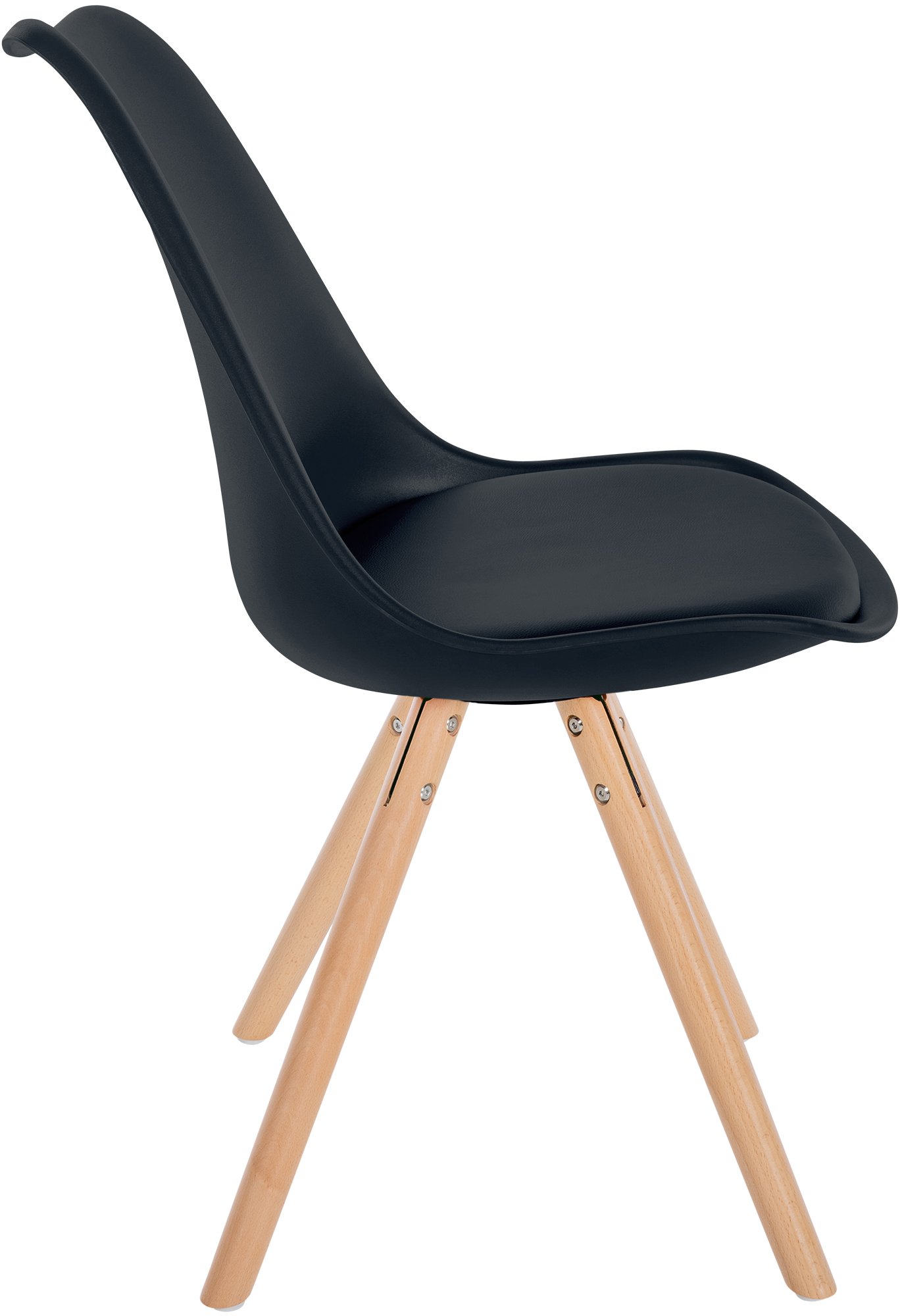 Chaise de salle à manger Sofia en plastique et Similicuir Pieds en bois