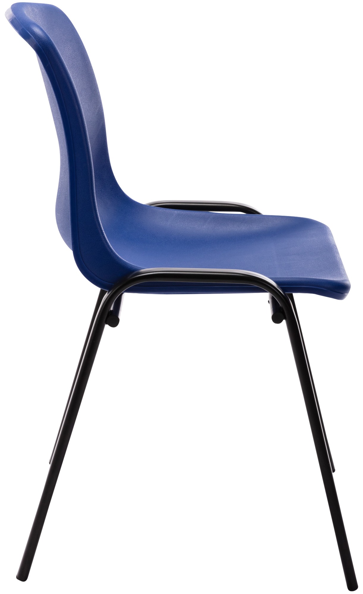 Chaise empilable Nowra avec assise en plastique et piètement en métal noir mat