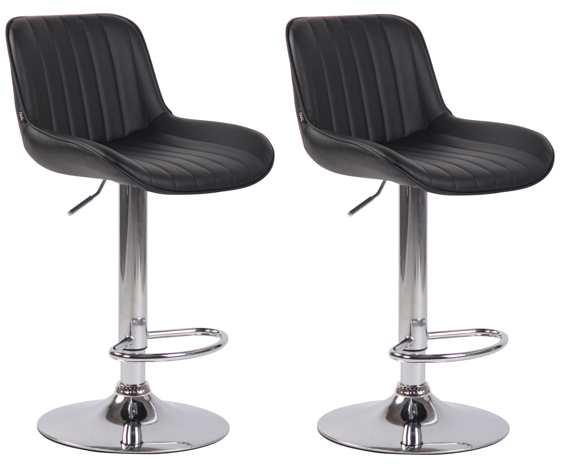 Lot de 2 Tabourets de bar Lentini en Similicuir Pied trompette en Métal