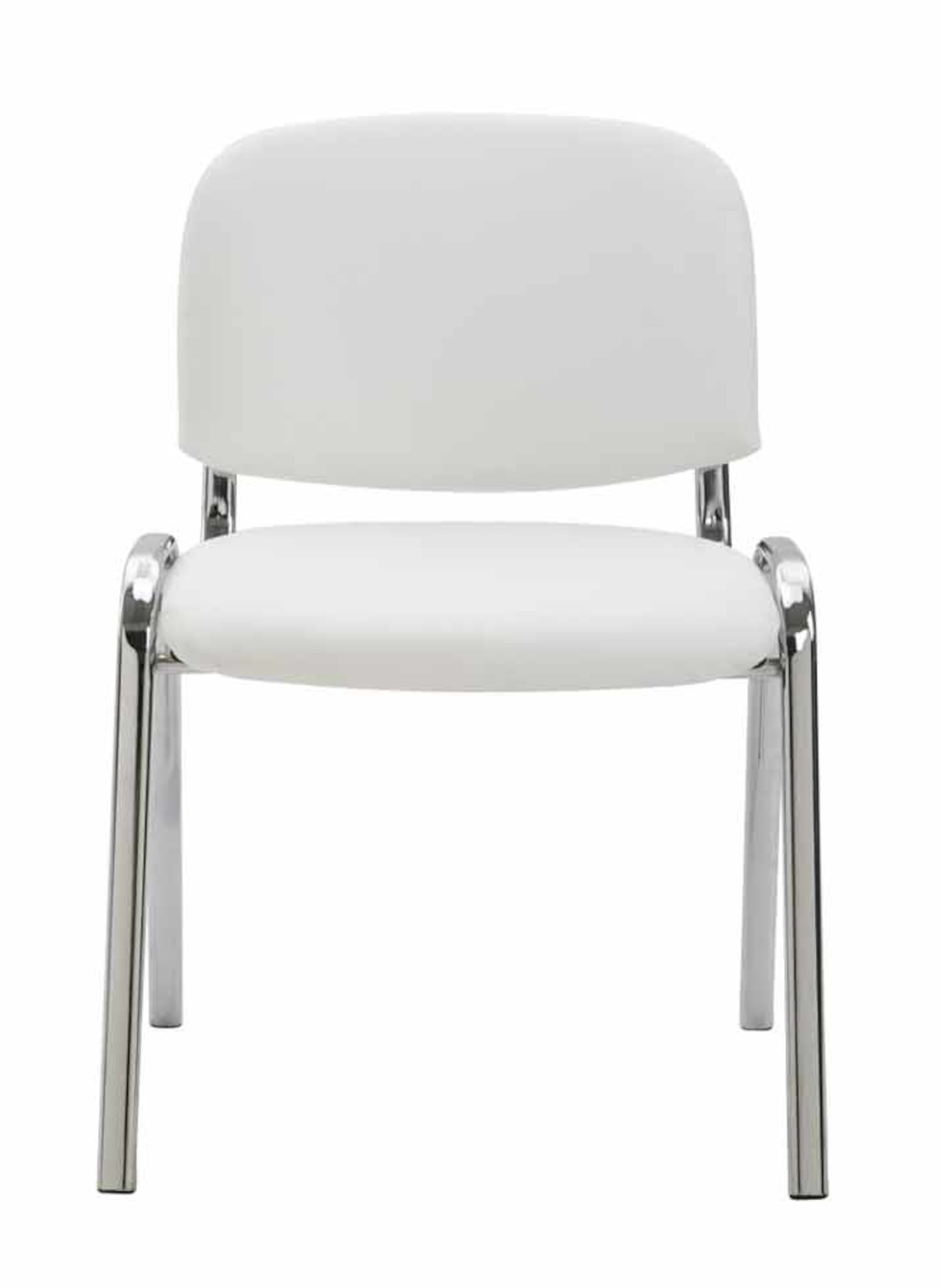 Lot de 4 Chaises de visiteur Ken en similicuir et pieds en métal chromé
