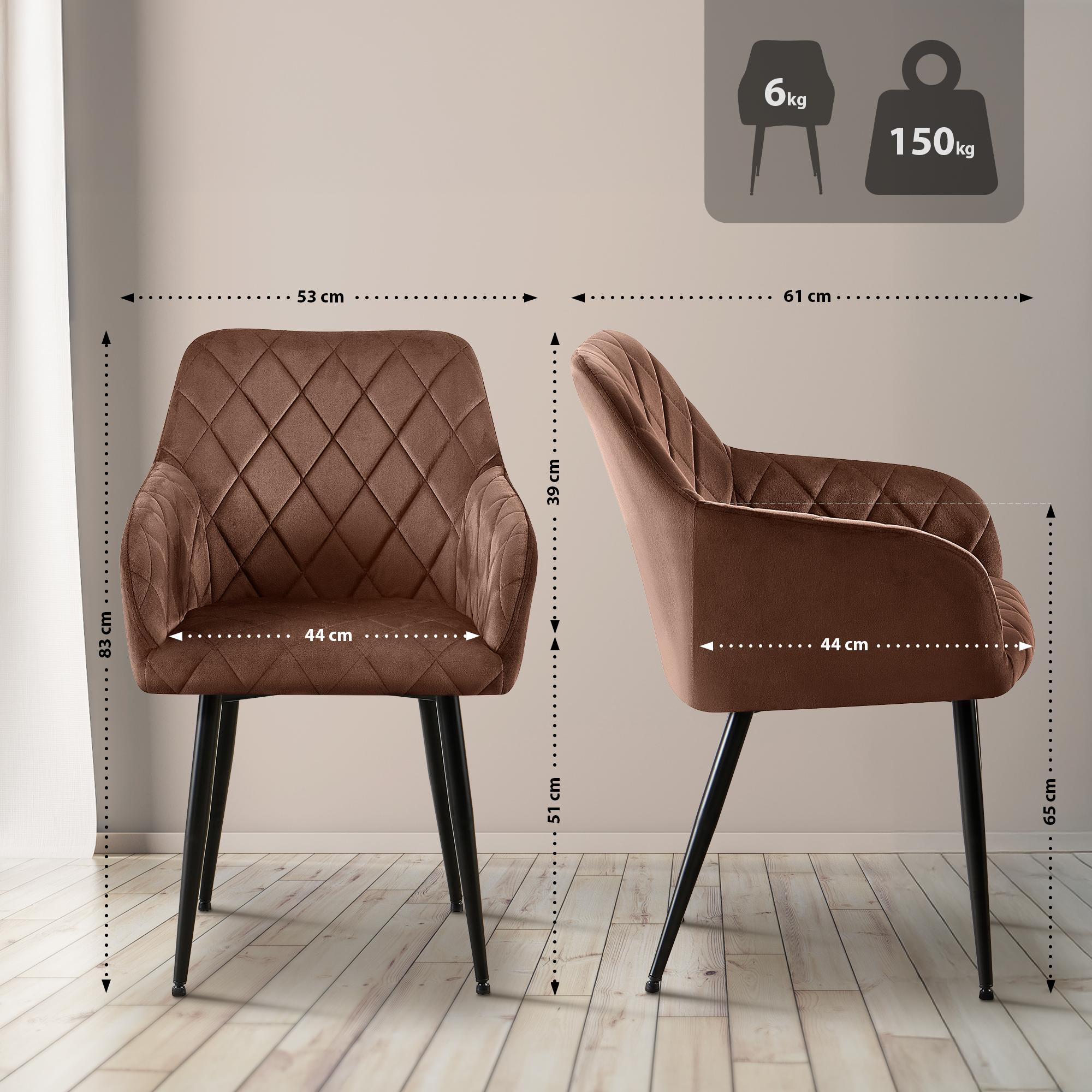 Chaise de salle à manger Monett Velours