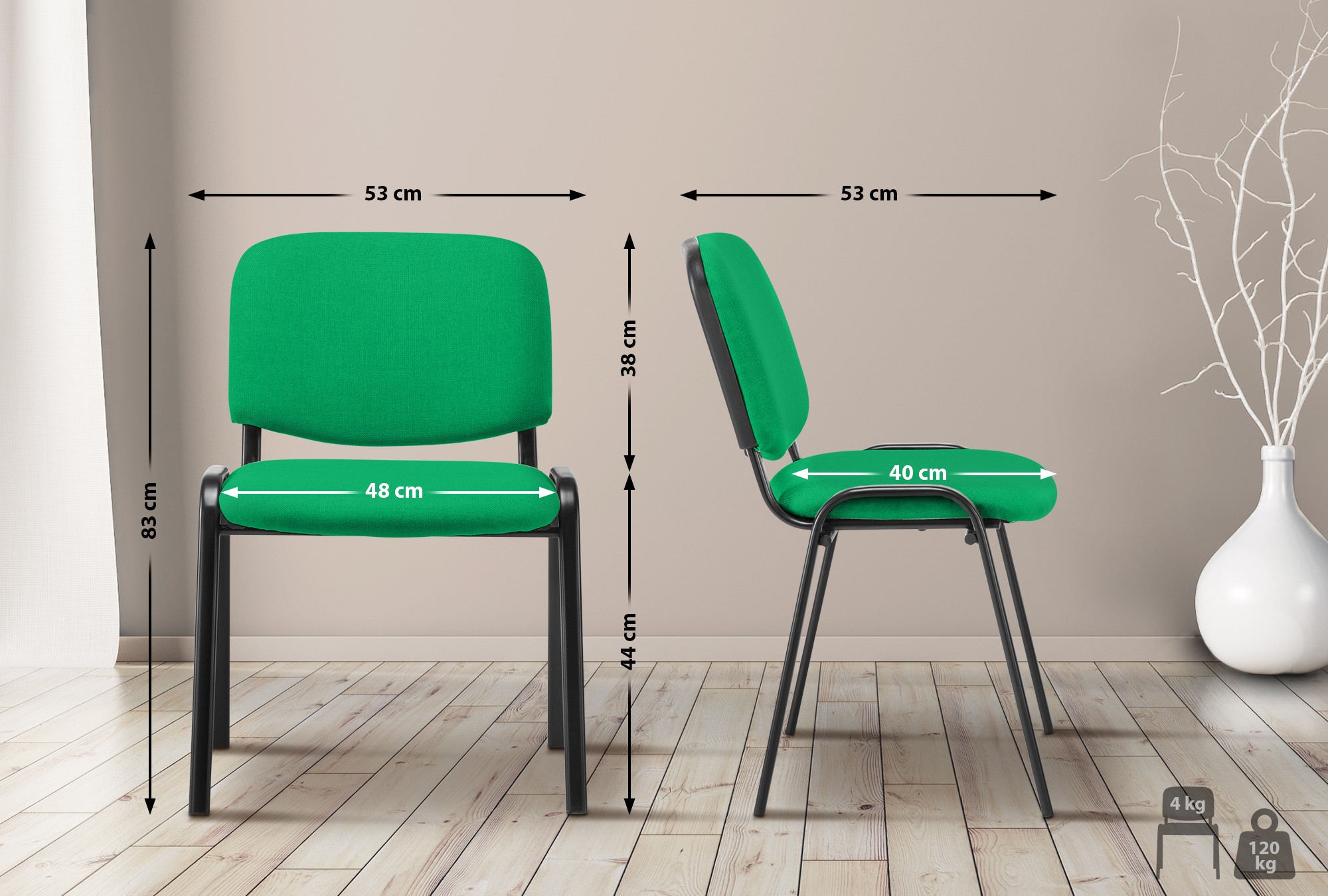 Chaise visiteur Ken tissu