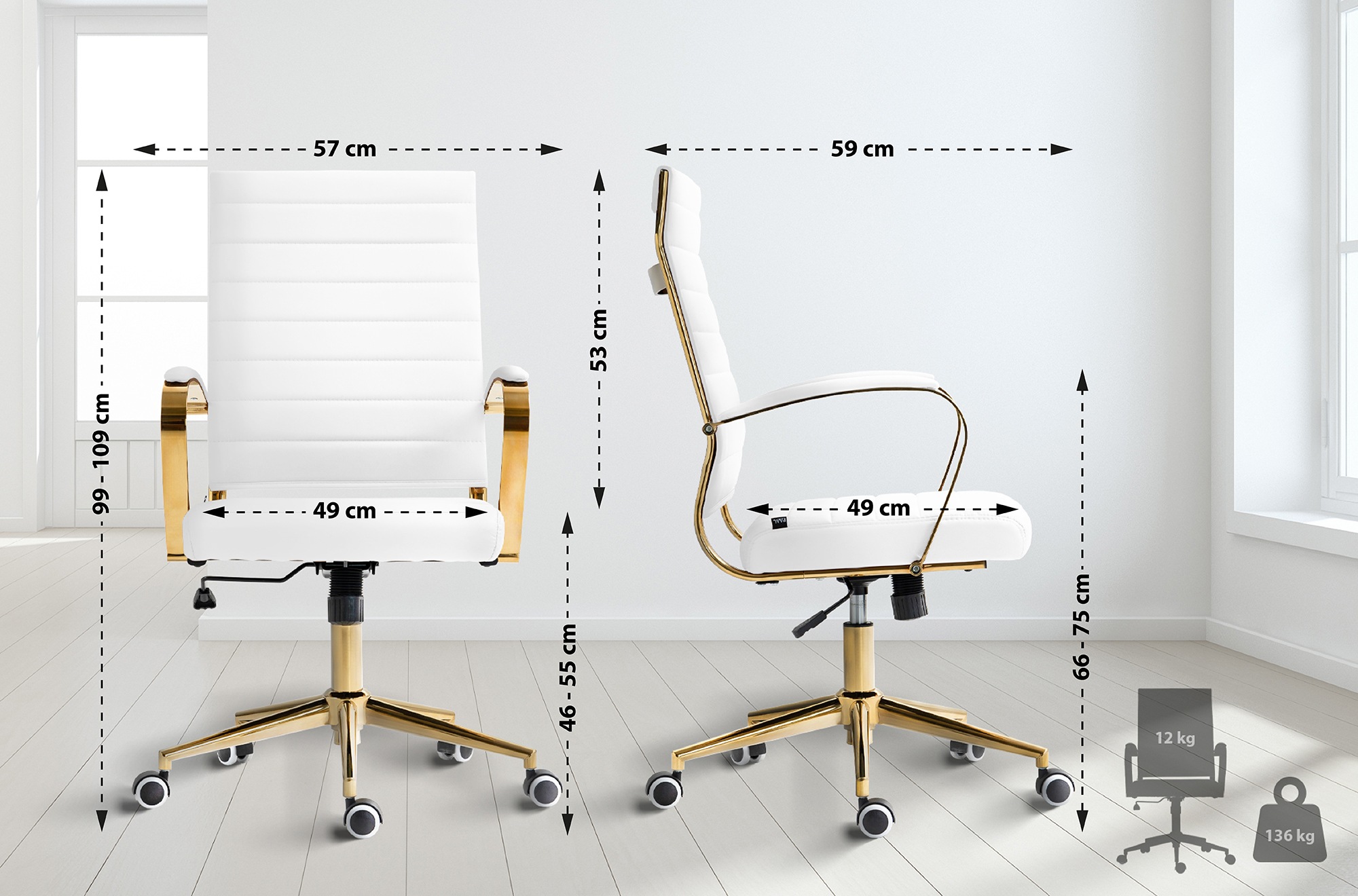 Chaise de bureau Havanna similicuir